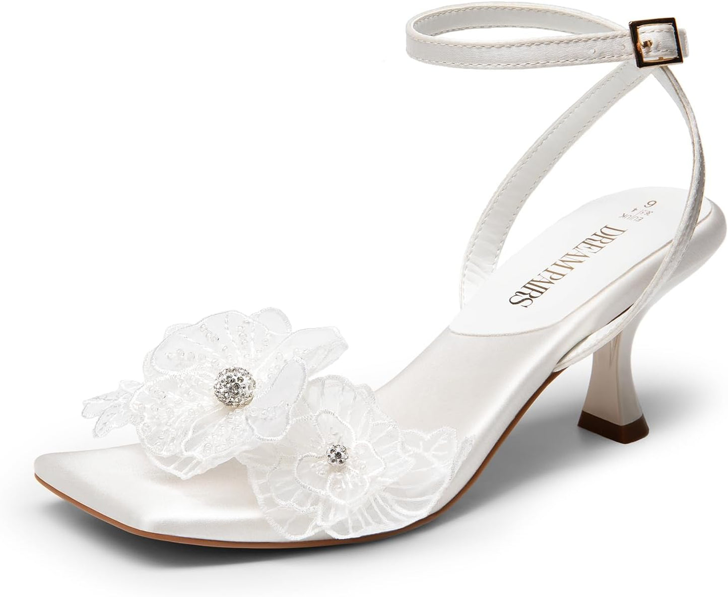 DREAM PAIRS Women's Flower Wedding Heels for Elegant Occasions