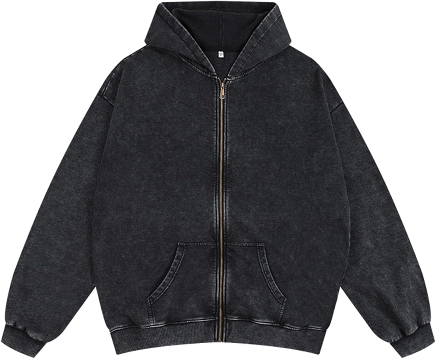 Oversized Vintage Cotton Jacket for Women - Grunge Zip Up Hoodie