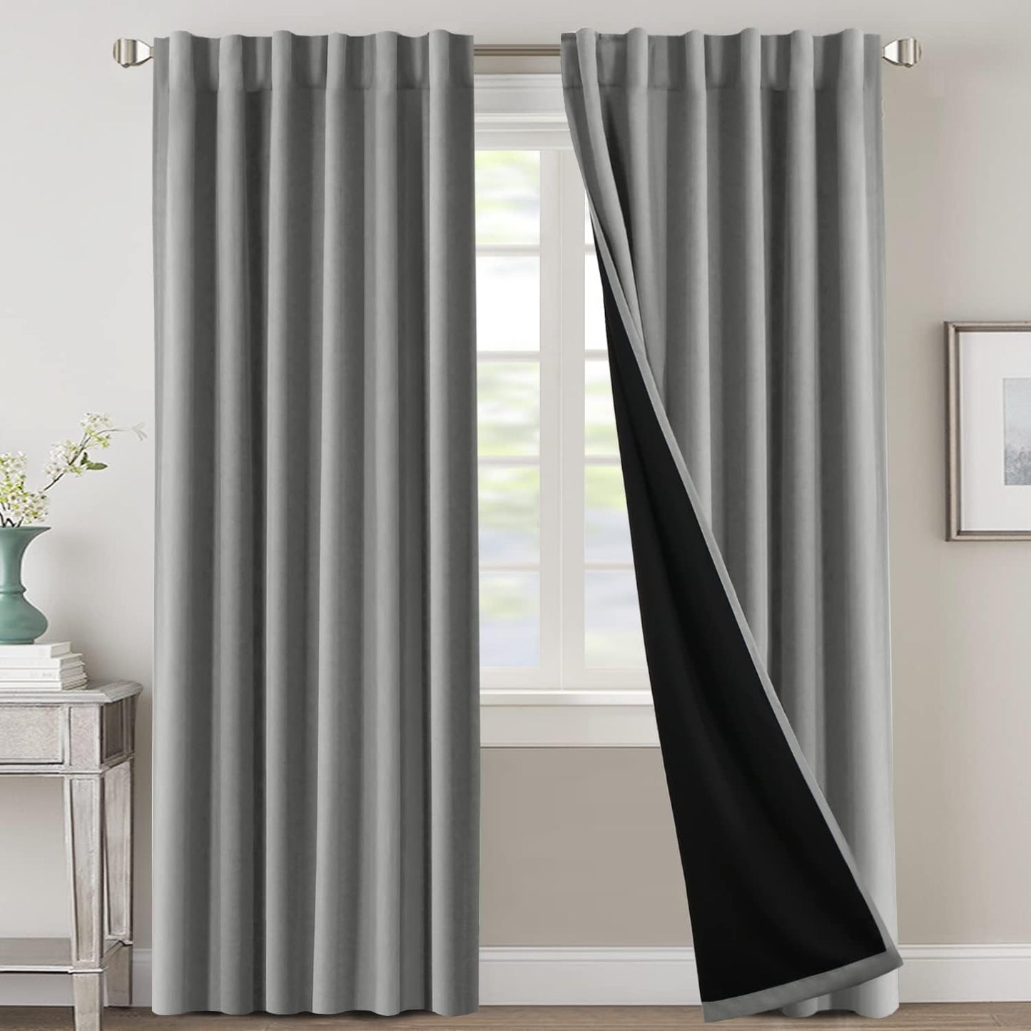 H.VERSAILTEX 100% Blackout Curtains for Full Room Darkening