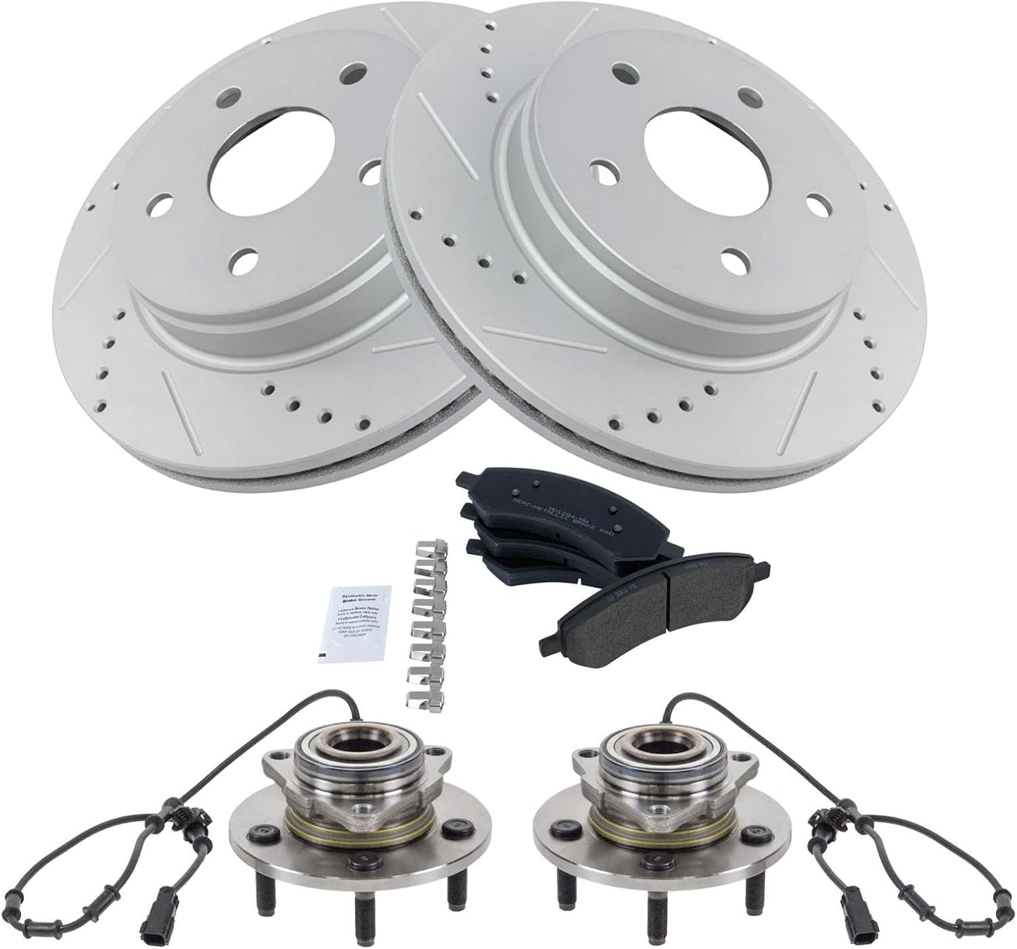 TRQ Front Brake Pad & Rotor Kit for 2006 Dodge Ram 1500