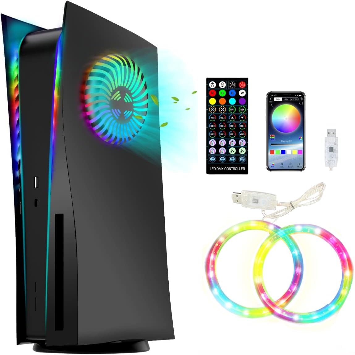 PS5 Face Plates + RGB LED: 8 Colors, 400+ Effects!
