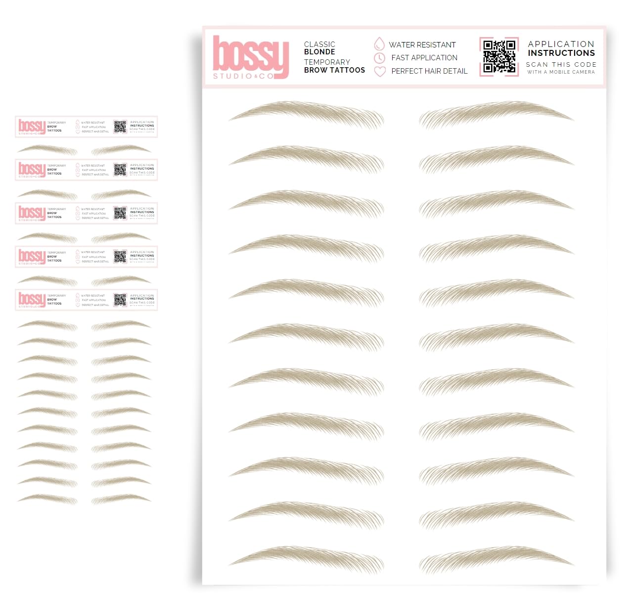 5 Pack Waterproof Eyebrow Tattoos for Natural Hair-Like Brows