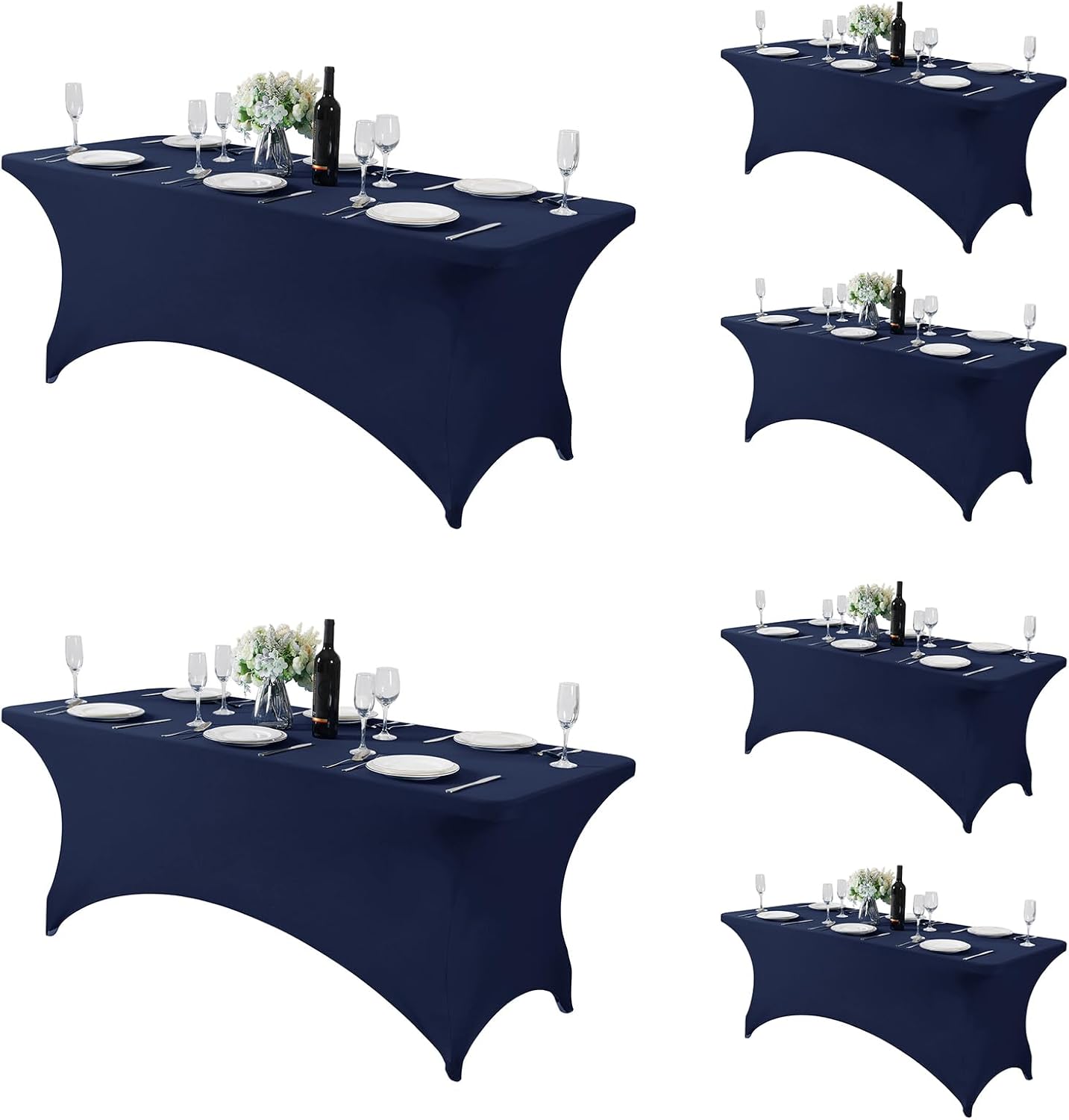 Fokitut 6 Pack Spandex Table Cover for 6FT Table Events