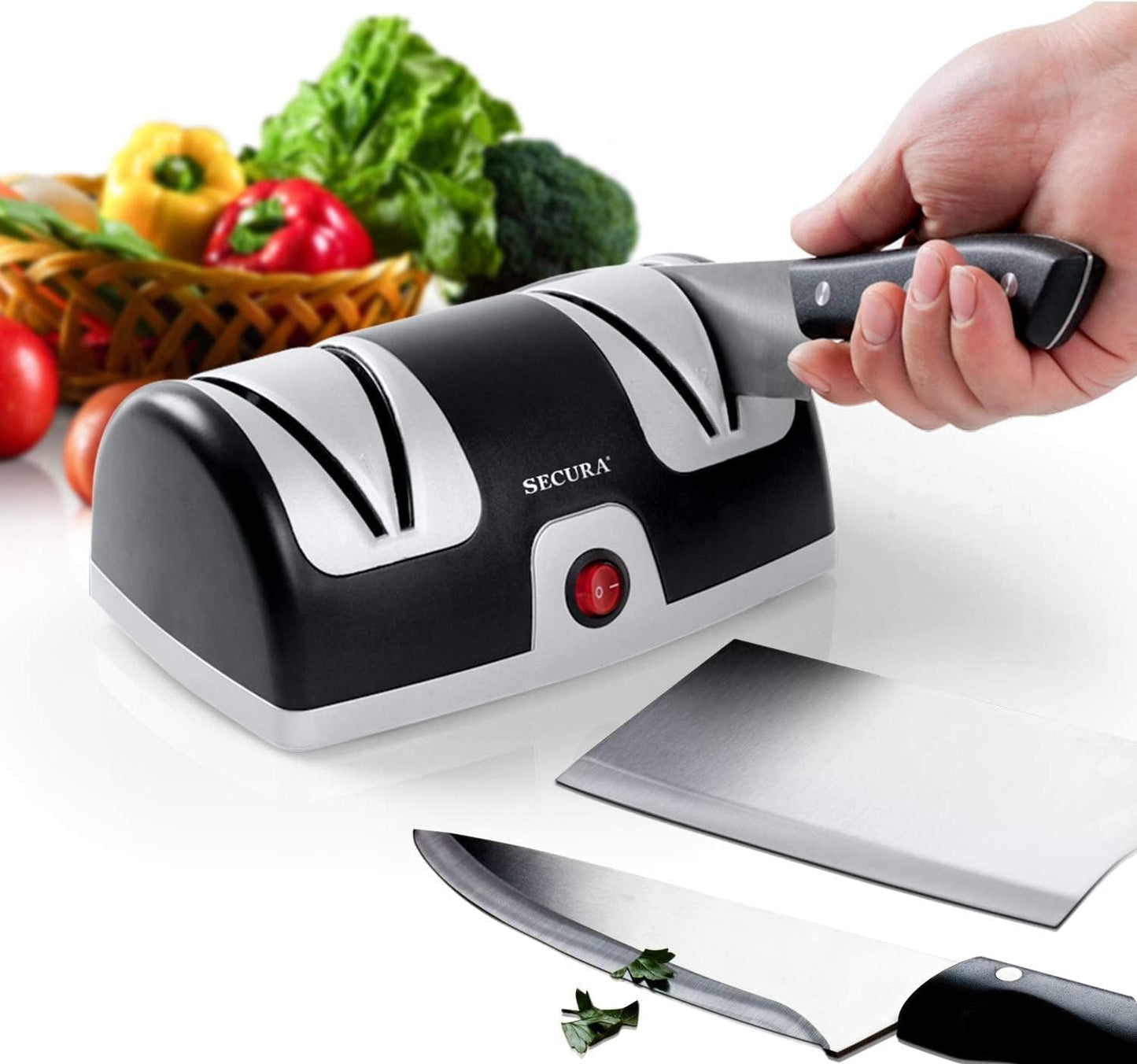 Secura 2-Stage Electric Knife Sharpener for Kitchen Knives