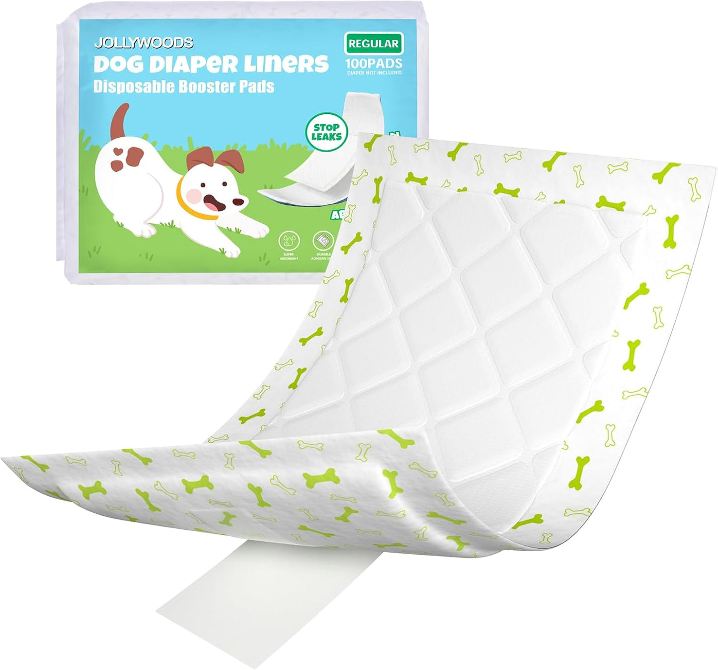Super Absorbent Dog Diaper Liners - 100Pcs