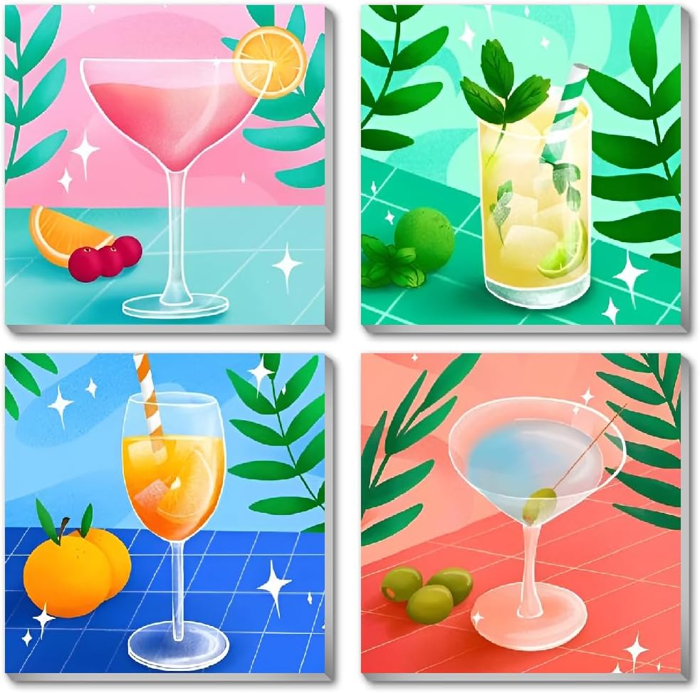 Retro Cocktail Paint by Numbers Kit - DIY Vintage Artistry