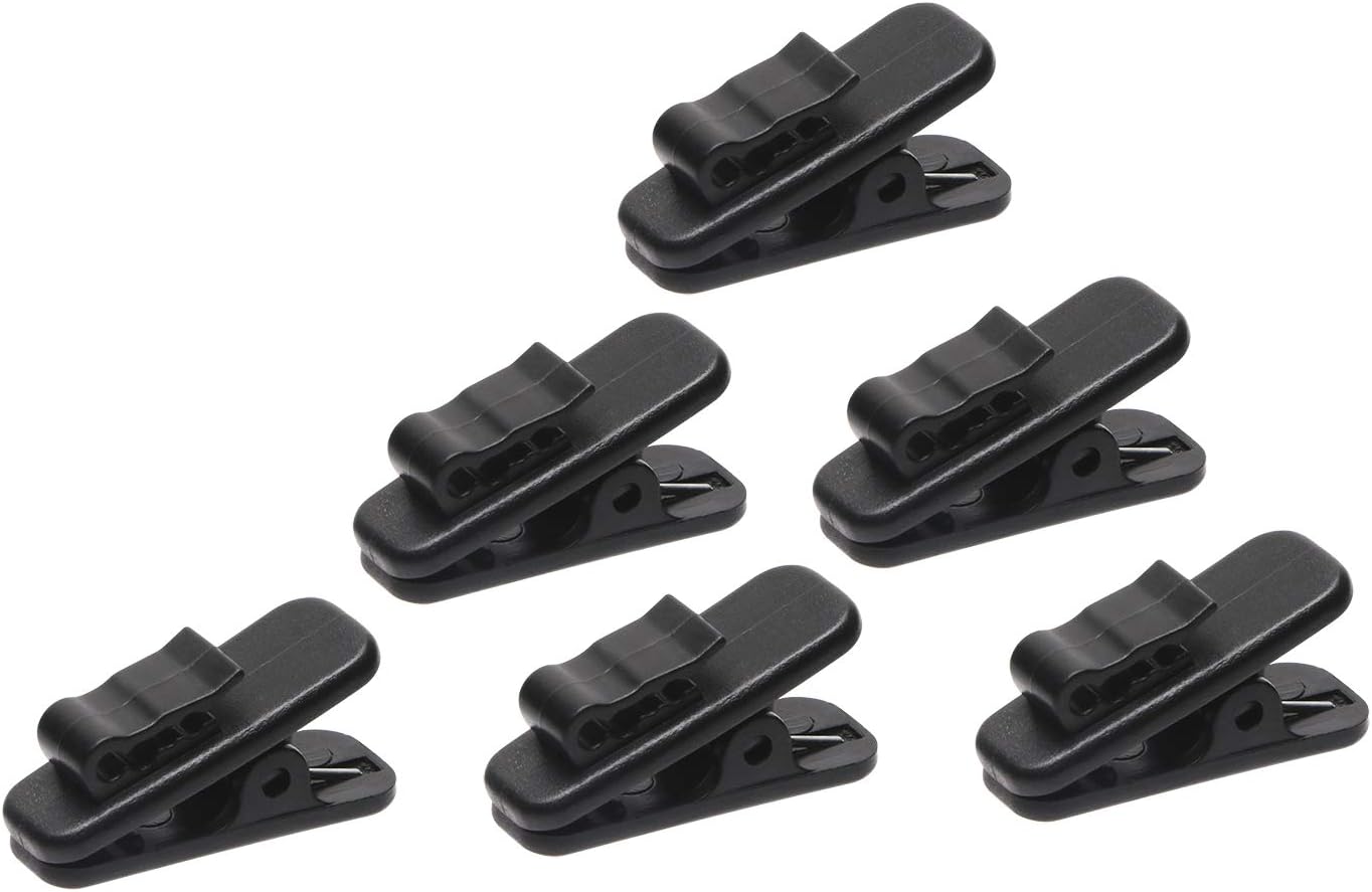Earphone Wire Clips - Keep Cords Neat! 6Pcs Black