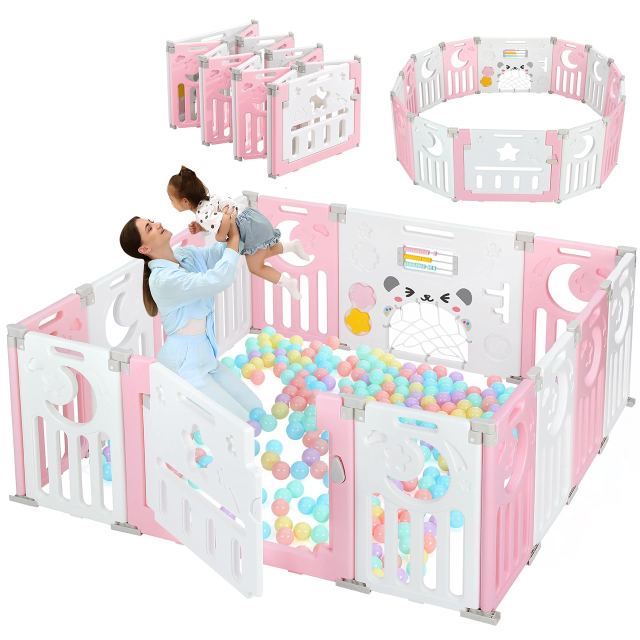Baby Playpen for Toddlers - Adjustable 14-Panel Playard