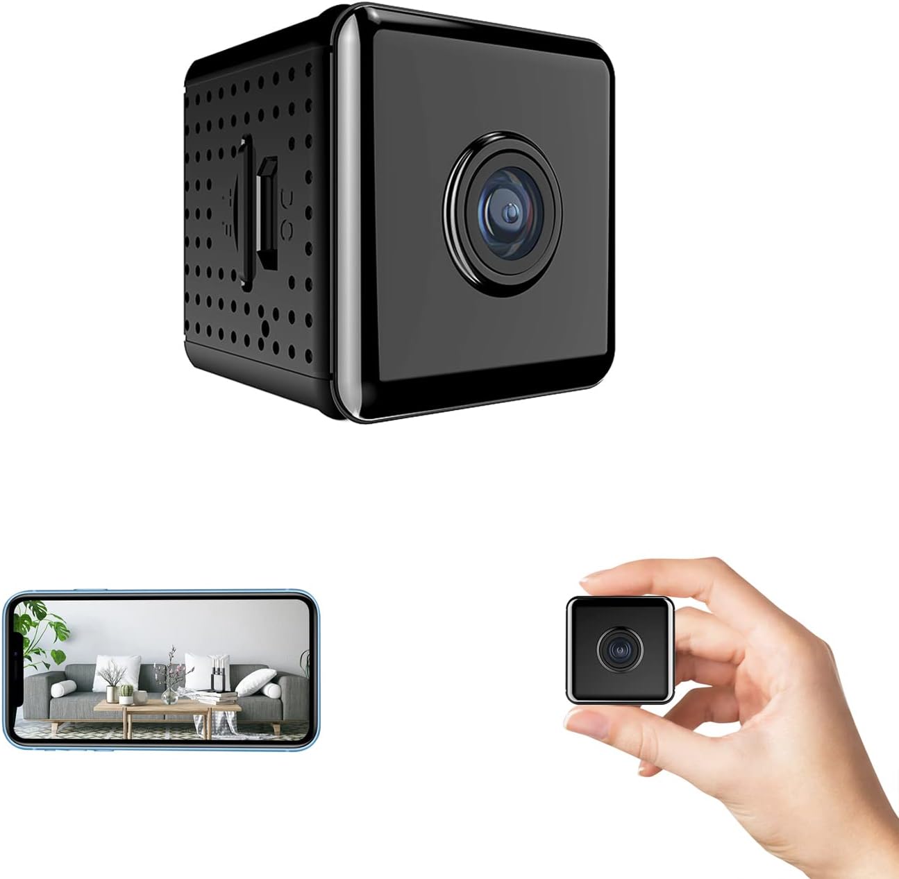 1080P WiFi Spy Camera: AI Motion Detection, Night Vision