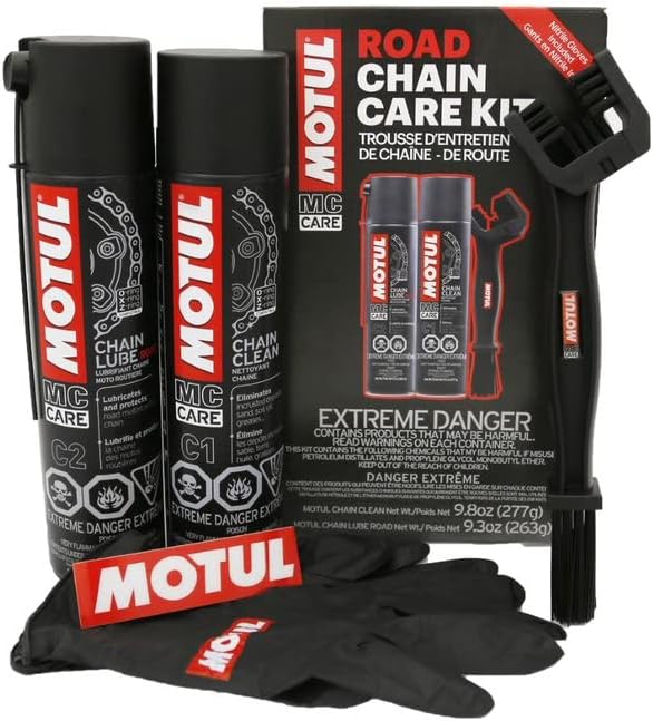 MOTUL Motorcycle Chain Clean Lube Kit C1 C2 Complete Care System