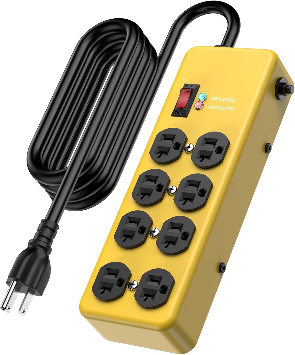 HEZI 20A Power Strip Surge Protector with 8 Outlets and Cord