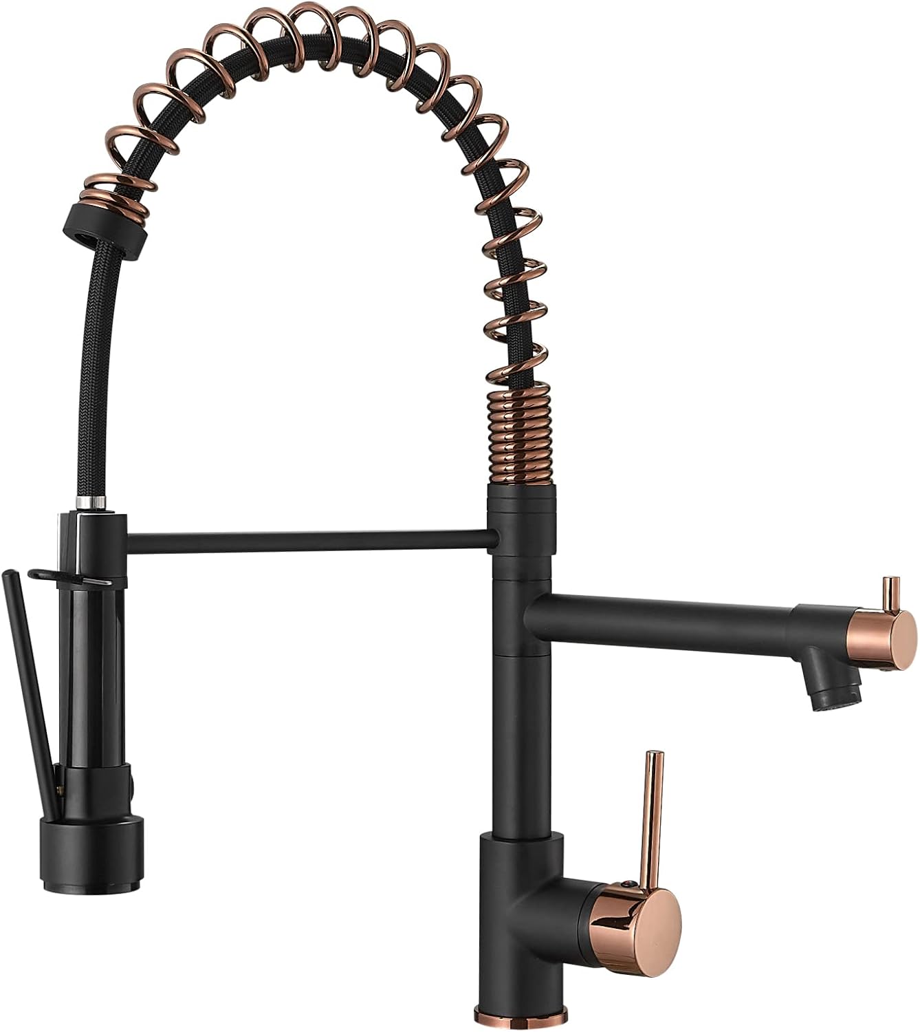 Black Kitchen Faucet with Pull Down Sprayer for Modern Homes