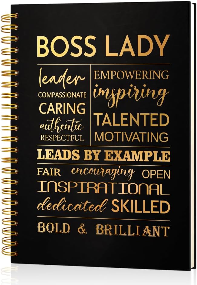 Golden Boss Lady Spiral Notebook - Empower Your Journey