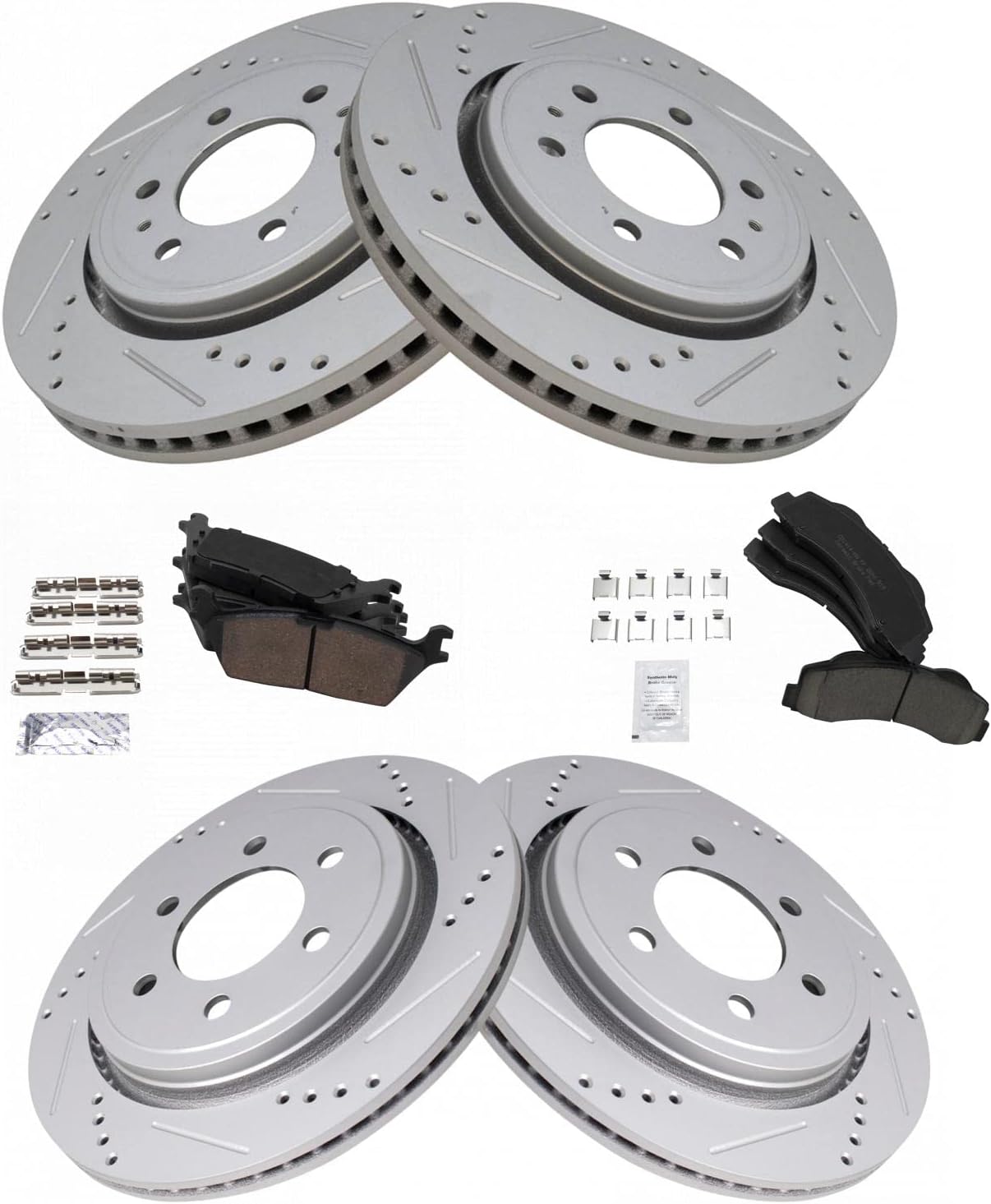 TRQ Front and Rear Performance Brake Pad & Rotor Kit for F-150