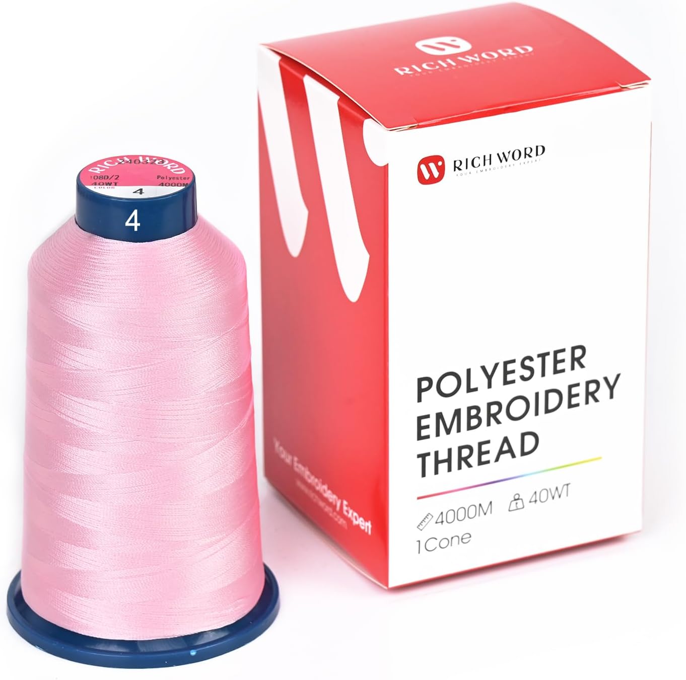 4000M Polyester Embroidery Thread - 100 Colors for Commercial Machines