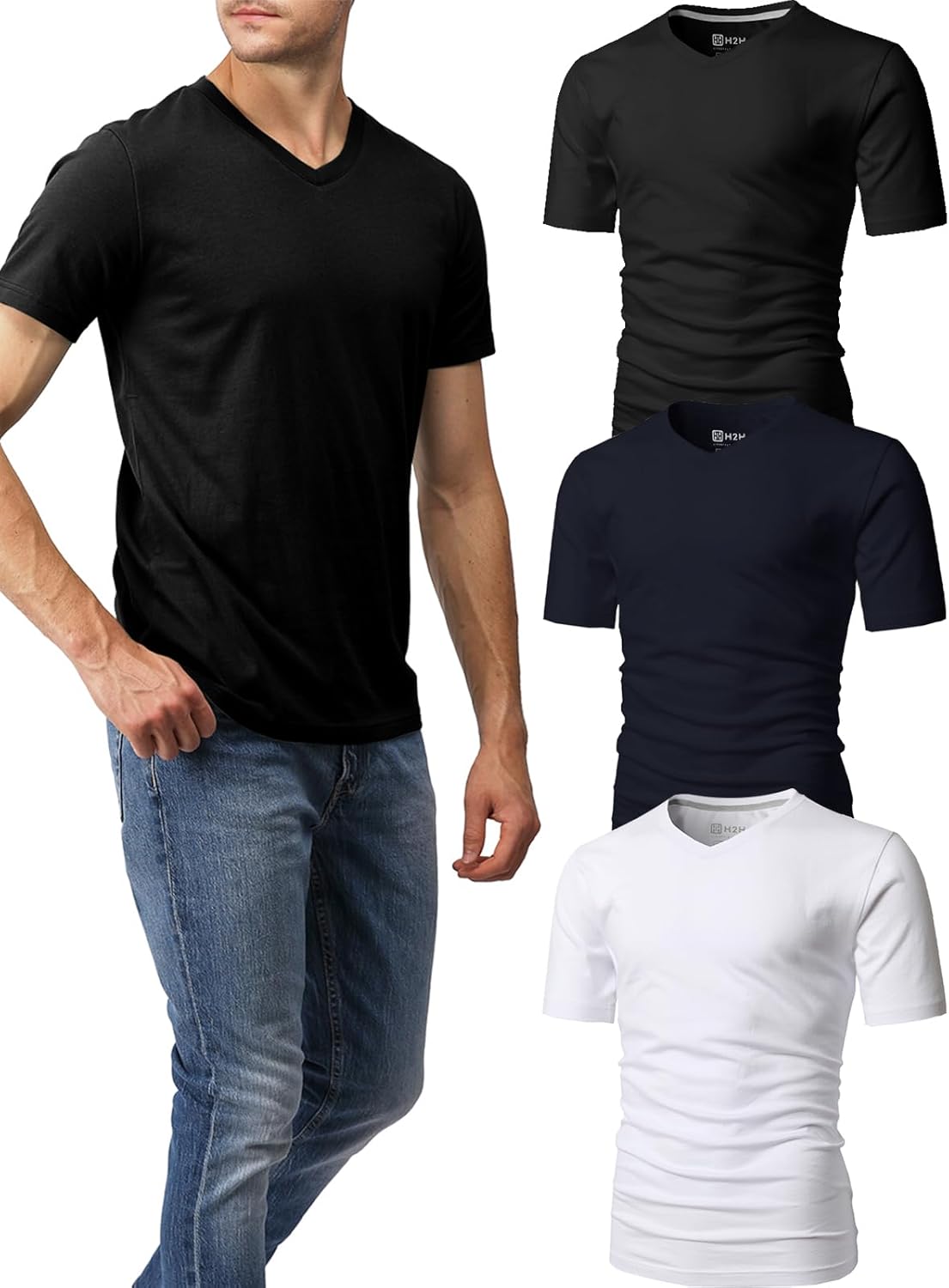 H2H Mens Slime Short Sleeve T-Shirts for Everyday Comfort