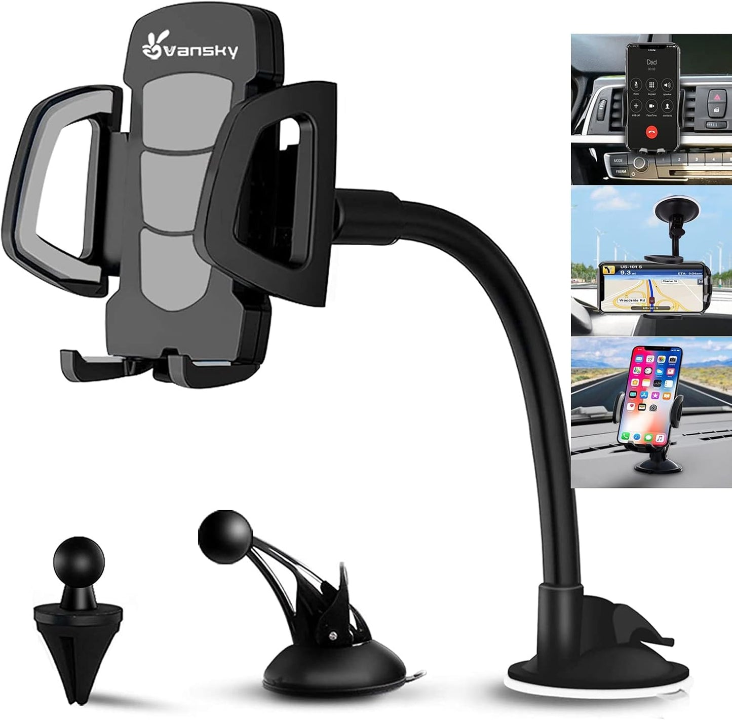 Vansky 3-in-1 Car Phone Holder - Ultimate Device Compatibility!