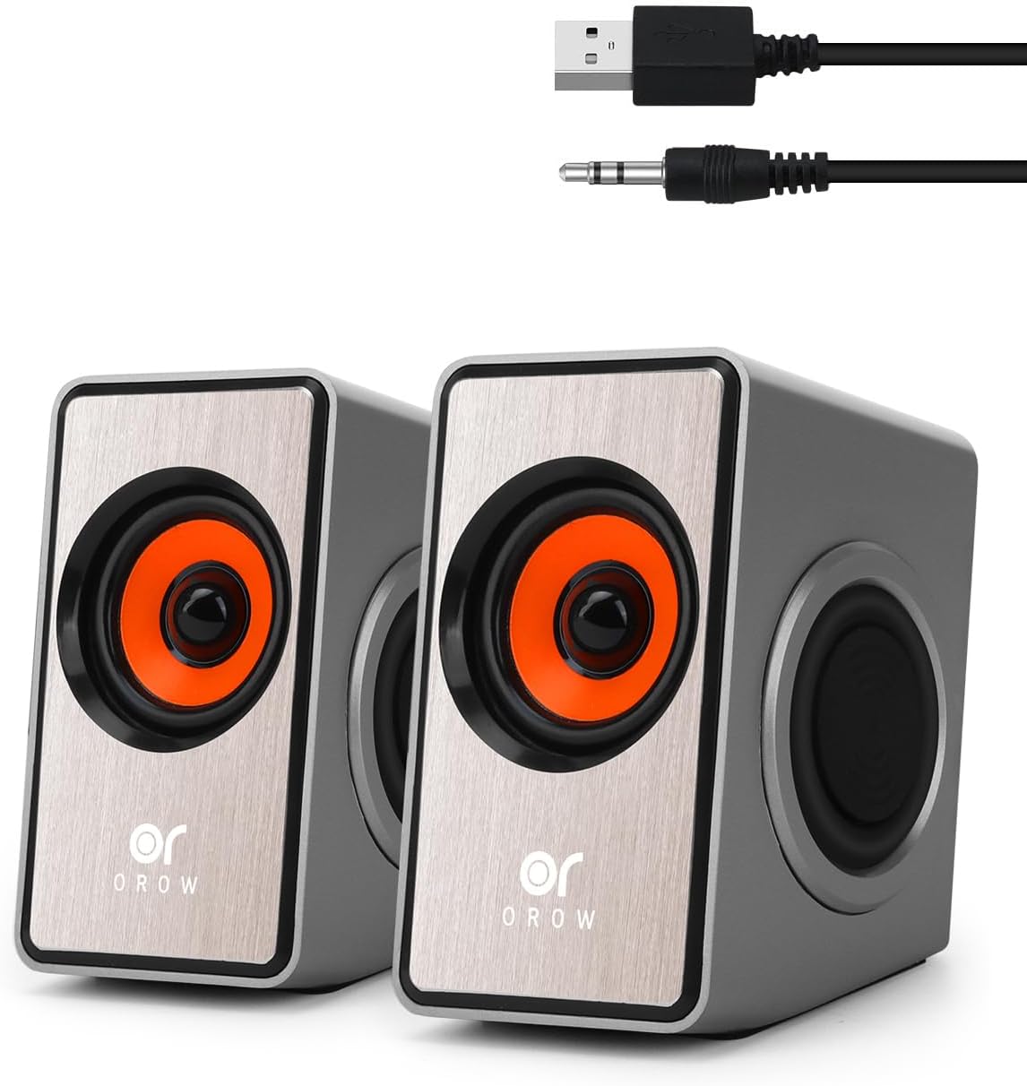 Powerful 12W Mini Desktop Speaker - USB Powered, Volume Control, Great for PC/Mac