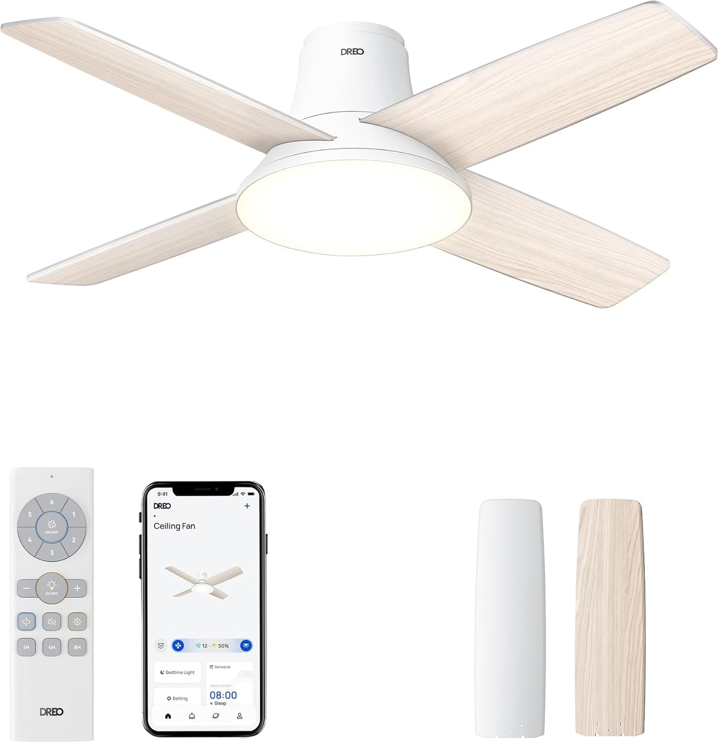 Dreo Ceiling Fan with Lights: 12 Speeds & Quiet Operation