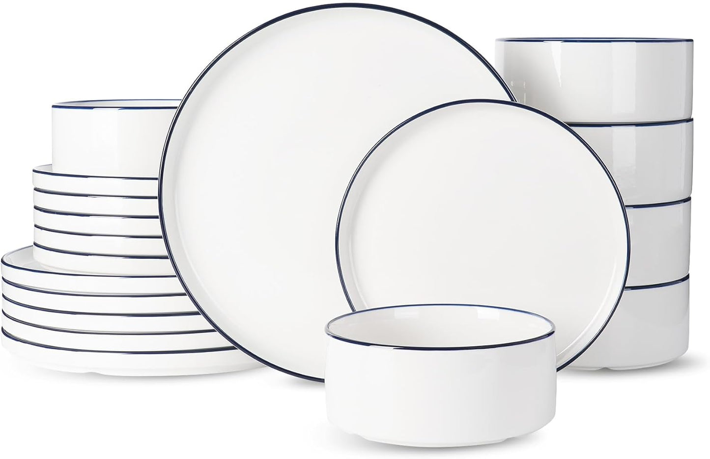 Famiware Porcelain Dinnerware Set - 18-Piece Modern Tableware