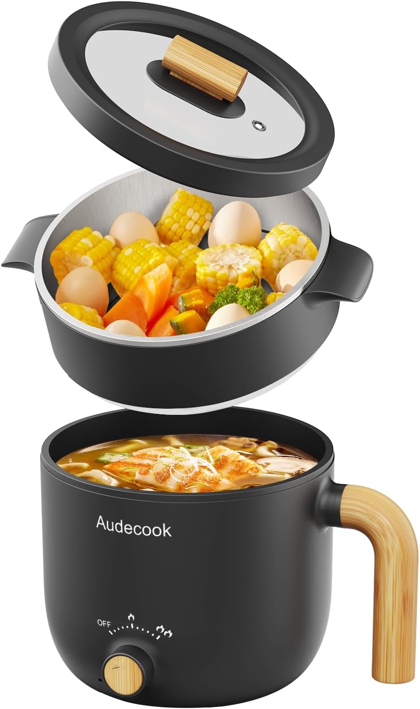 Audecook Hot Pot Electric Steamer for Quick Meals and Snacks