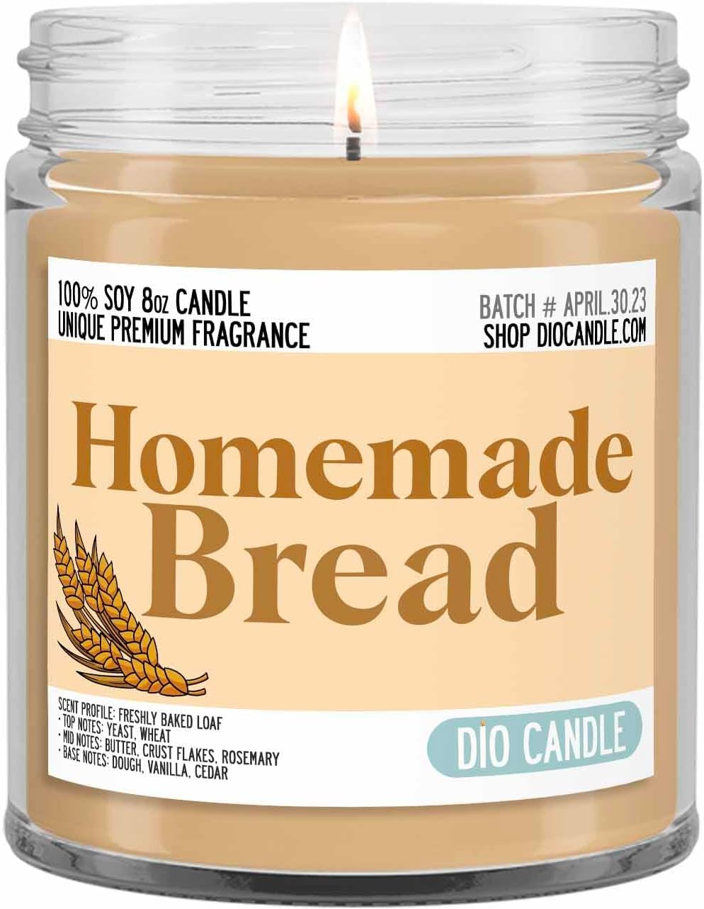 Homemade Bread Candle - Freshly Baked Loaf Scented Soy Delight