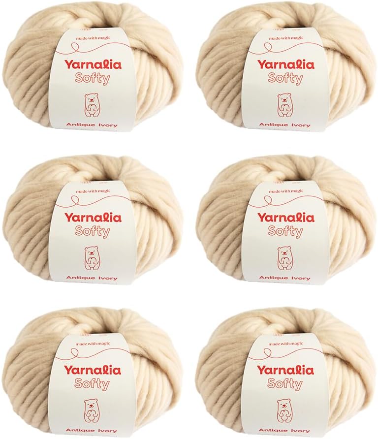Softy Yarn Bulky Weight 6-Pack for Cozy Knitting Projects