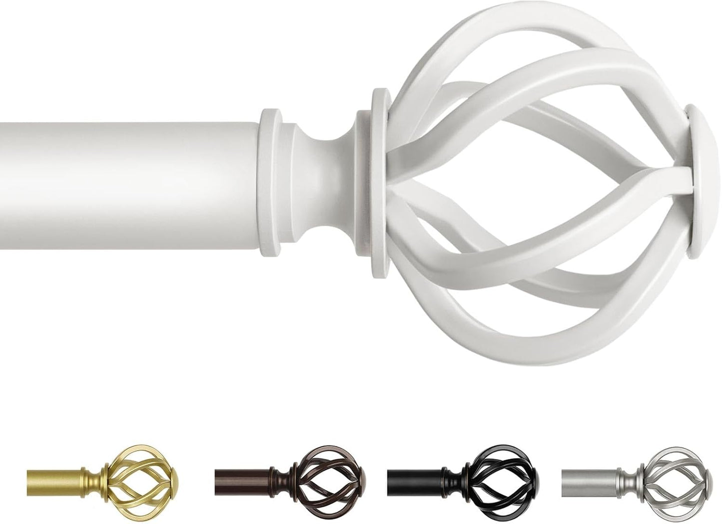 Long Curtain Rods for Windows 66 to 120 Inch, Heavy Duty Design