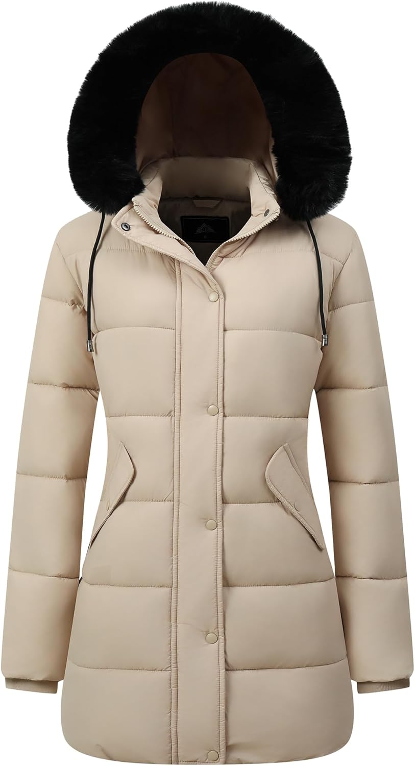 GOLDLADIES Women's Winter Coat Long Waterproof Parka for Cold Weather