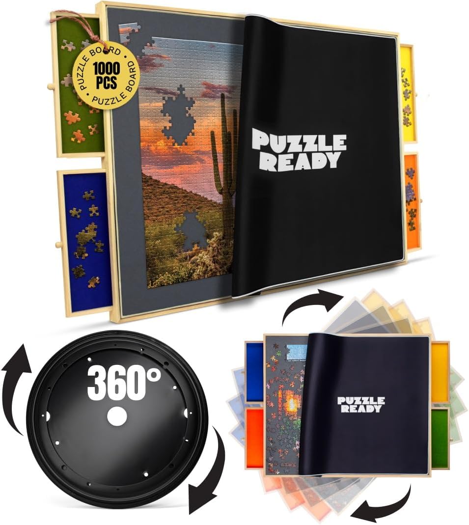 Puzzle Ready Puzzle Board with Drawers & Cover for 1000 Pieces