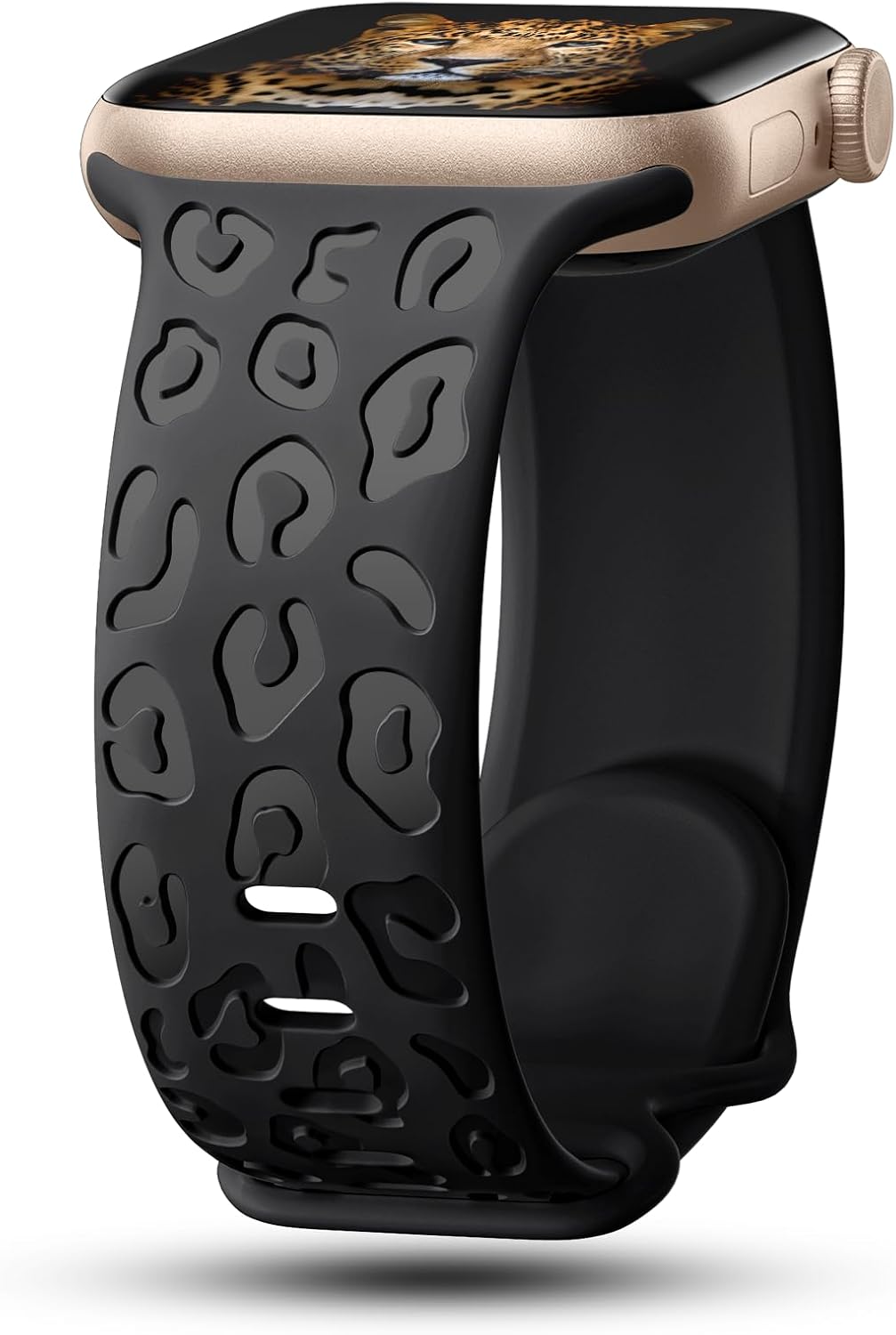 Leopard Patterned Silicone Apple Watch Band - Series 1-10