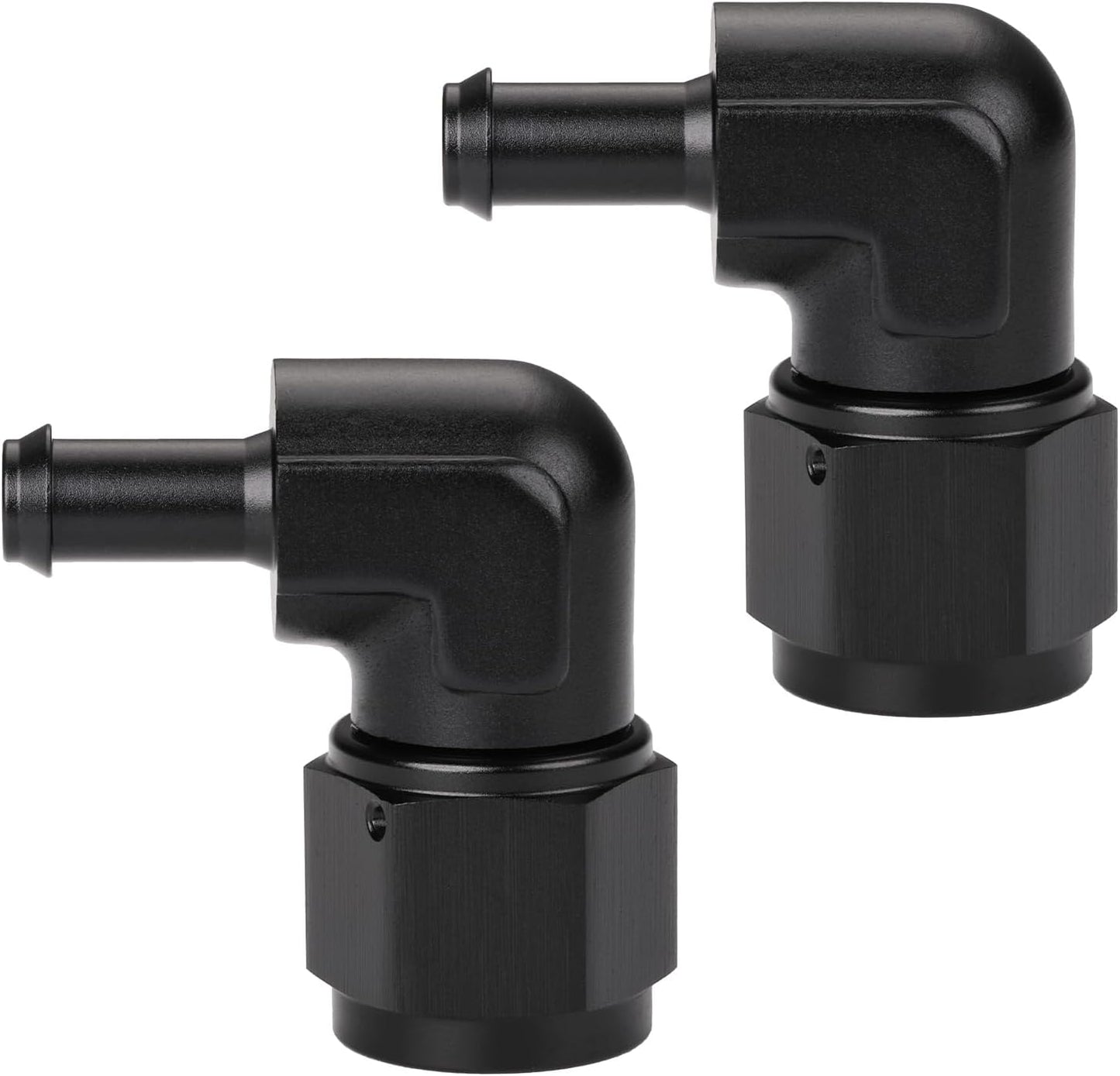 10AN Female to 3/8 Barb 90 Degree Hose Fitting Adapter 2PCS