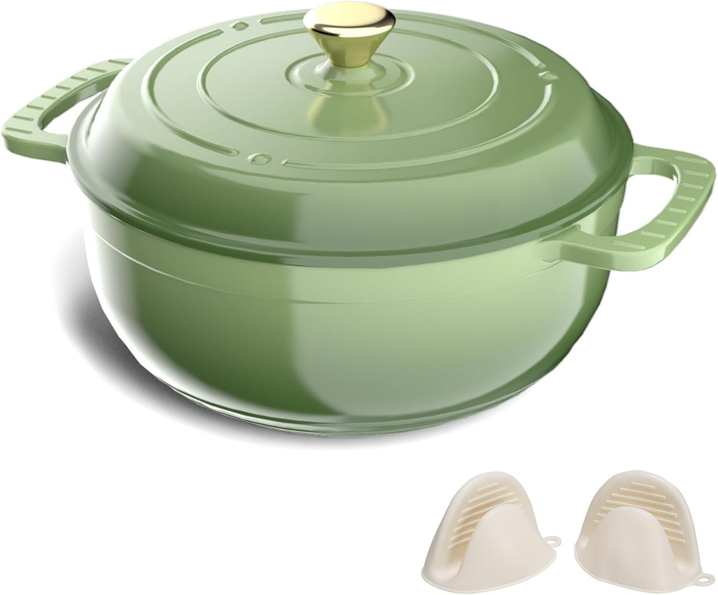 ROVSUN Enameled Cast Iron Round Dutch Oven for Versatile Cooking