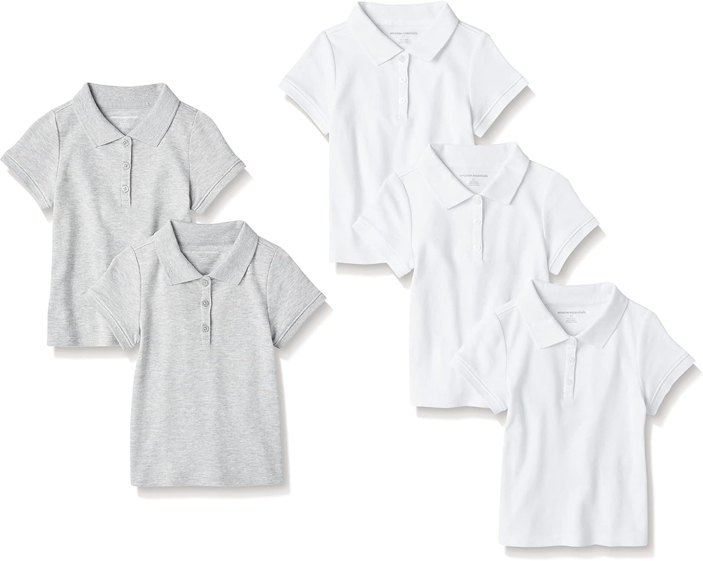 Classic Fit Short Sleeve Uniform Polo Shirt for Girls and Toddlers