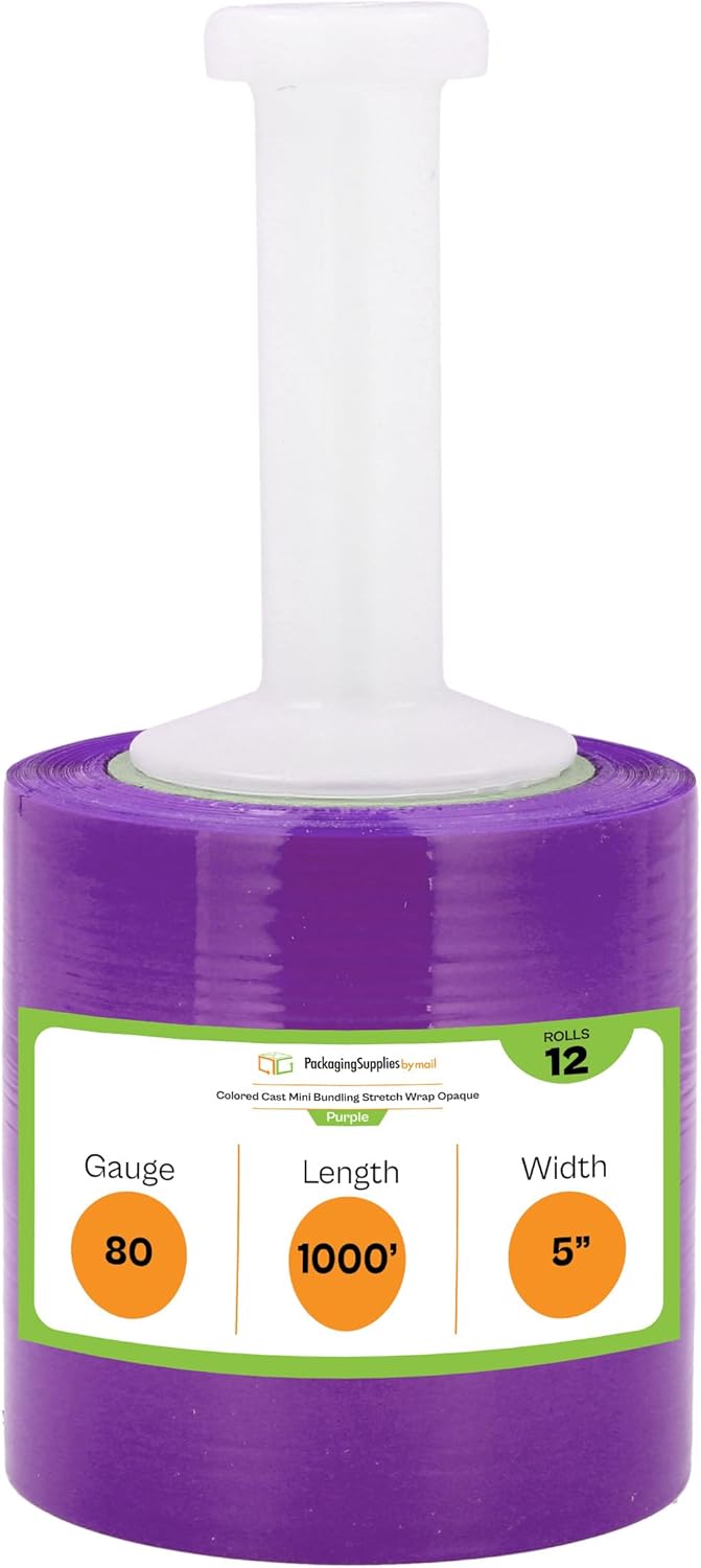 PSBM Mini Purple Stretch Wrap with Handle for Bundling Needs
