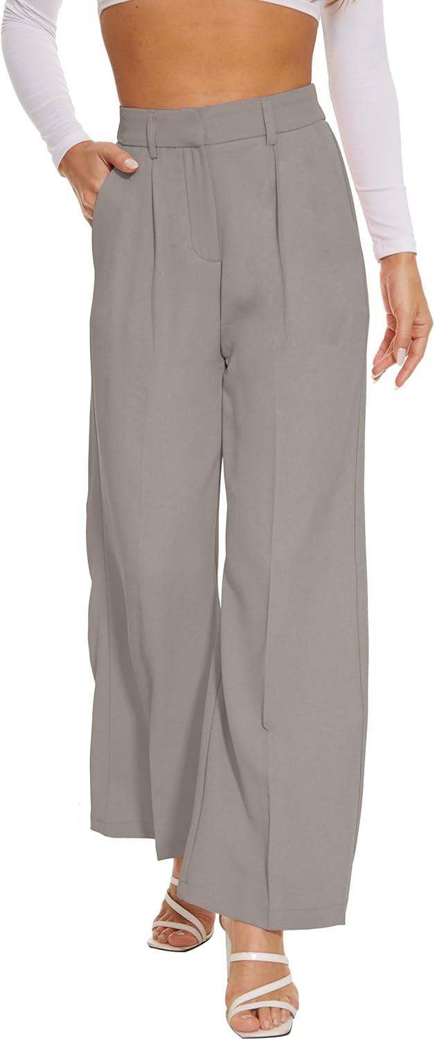 Wide Leg Pants for Women - High Elastic Waist Business Trousers
