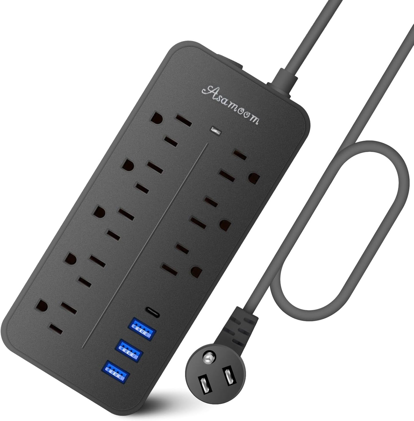 8 Outlet Surge Protector Power Strip with USB-C by Asamoom