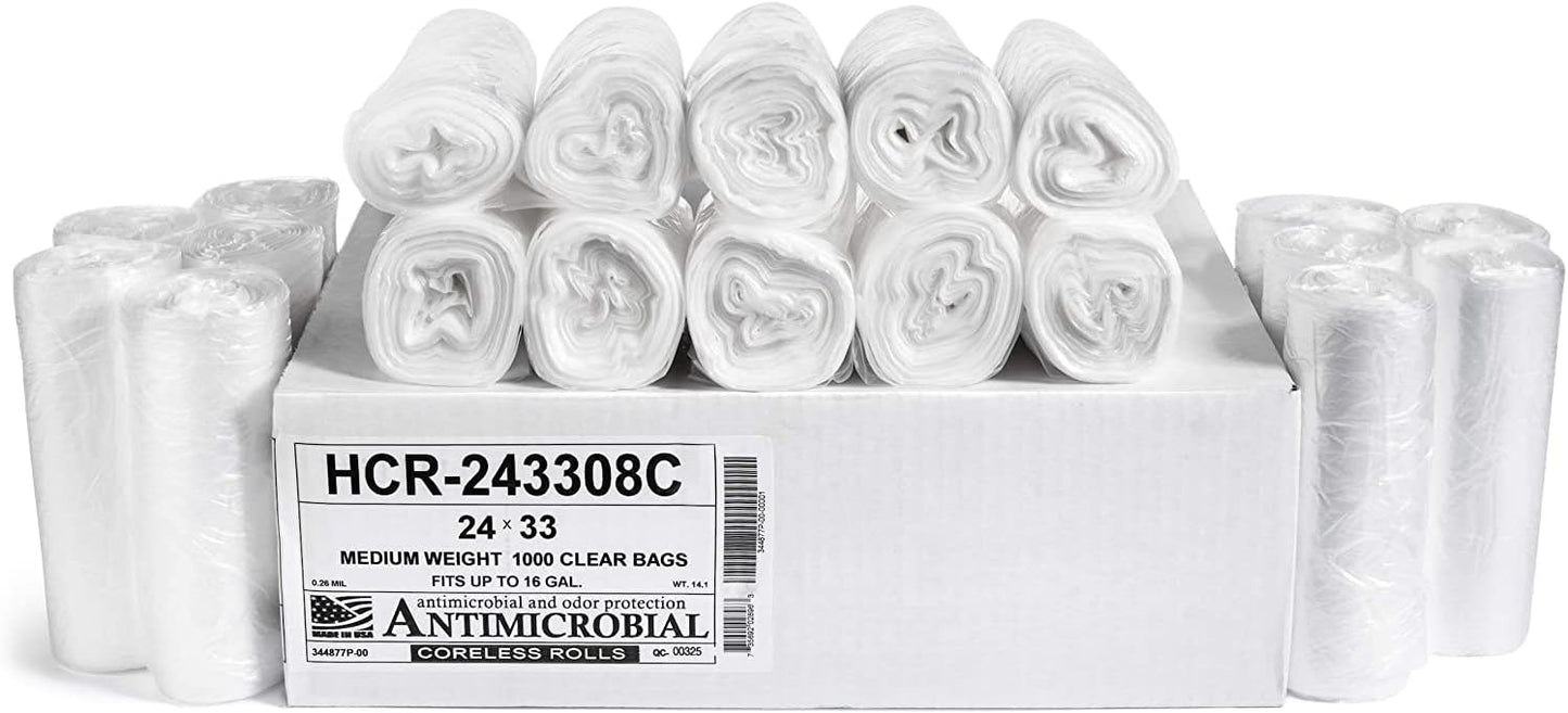 High Density 12-16 Gallon Clear Trash Bags for All Needs