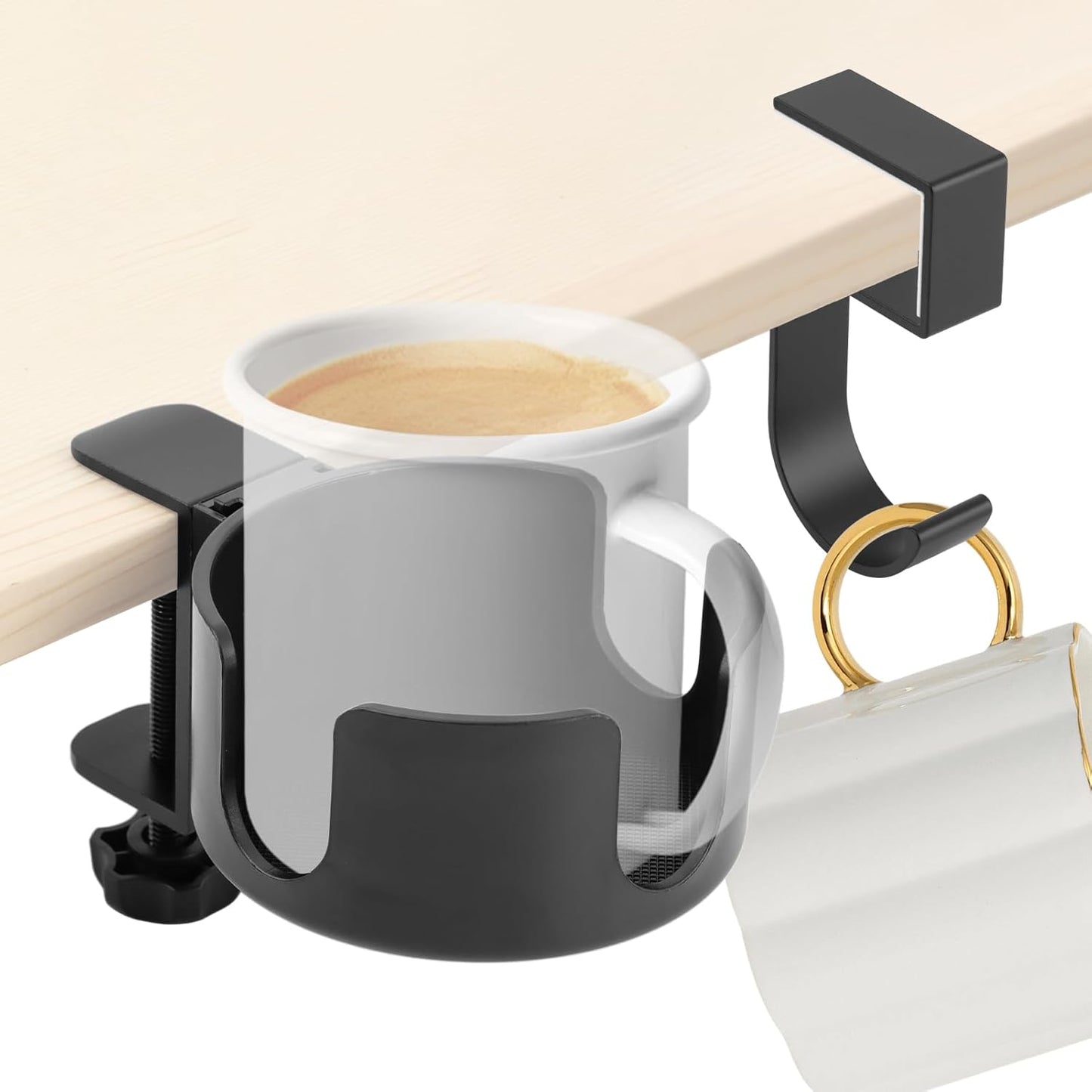Anti-Spill Desk Cup Holder Clamp - Organize with Ease!