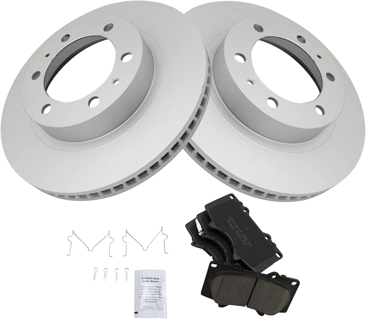 TRQ Front Brake Pad & Rotor Kit for Toyota 4Runner & Tacoma