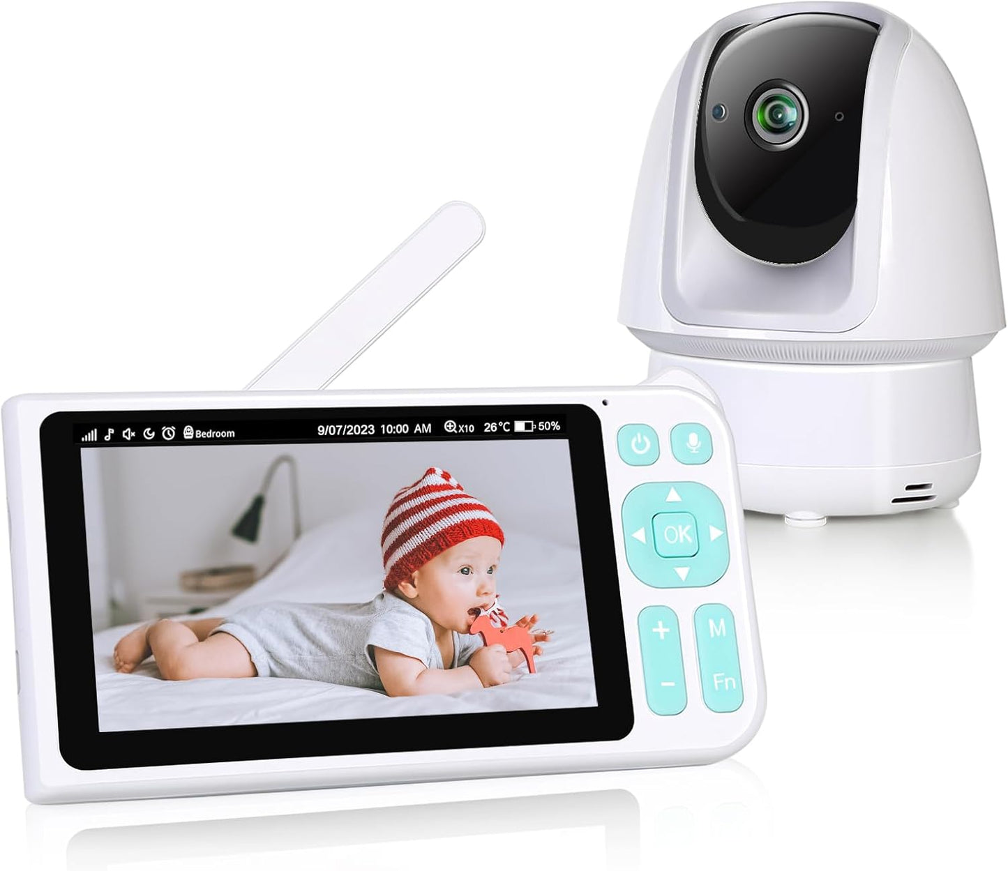 Clear 1080p FHD Baby Monitor, 3000ft Range, Night Vision & Lullabies