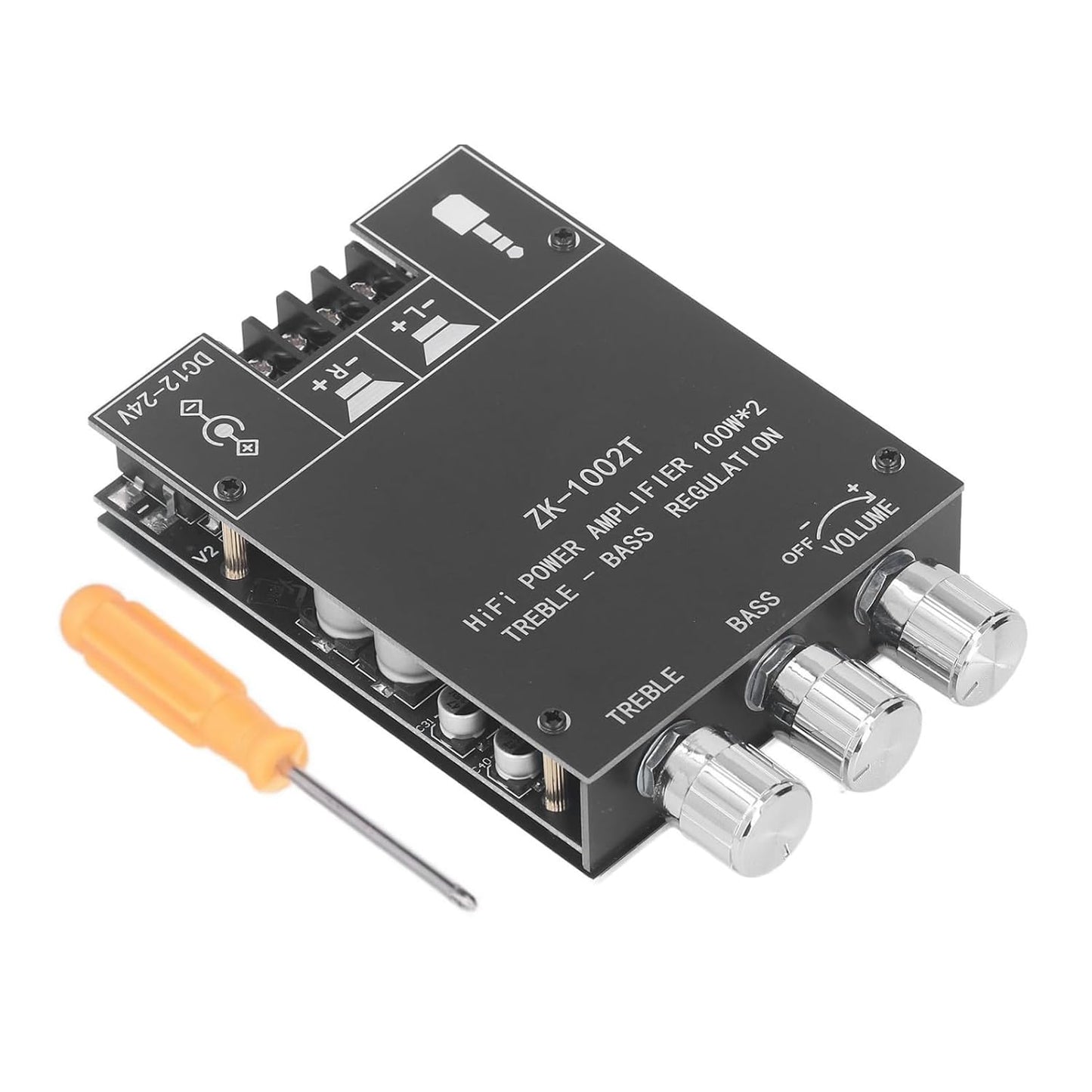 100W HiFi Bluetooth Amp Board, TPA3116D2 Chip, Treble/Bass Ctrl