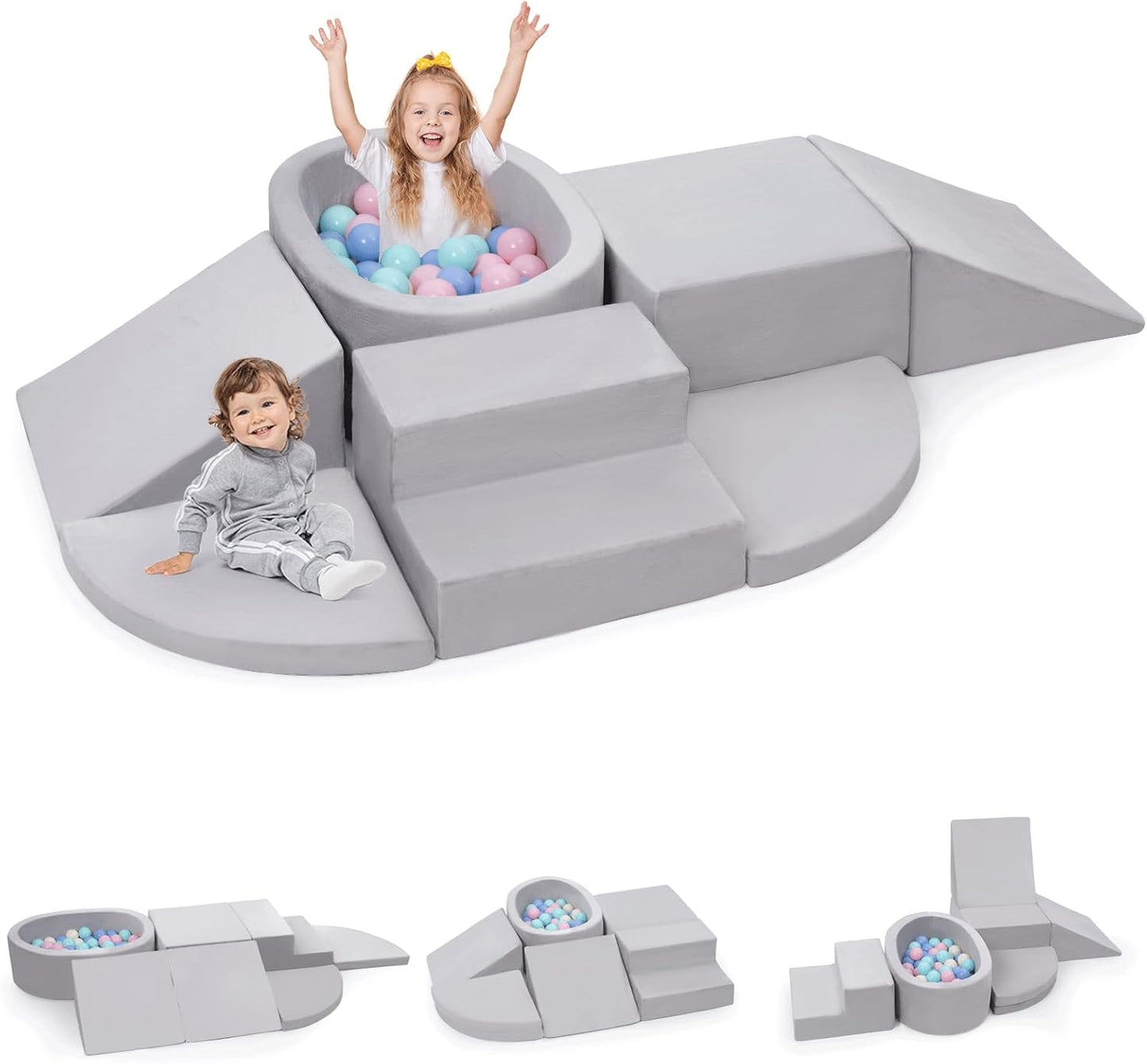 7-Piece Foam Climbing Blocks for Toddlers - Soft Play Set