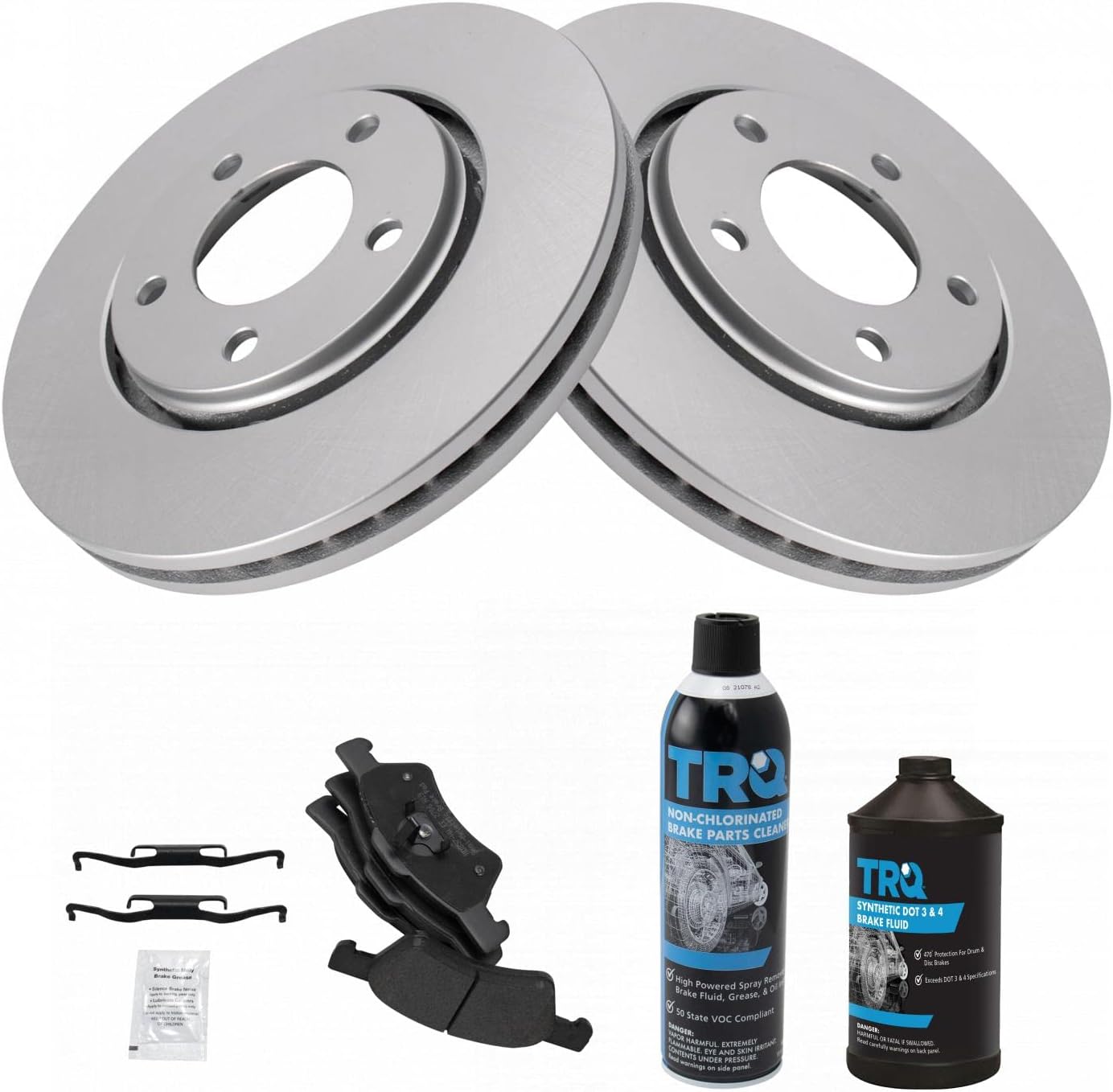 TRQ Front Brake Pad & Rotor Kit for Chrysler & Dodge Vehicles