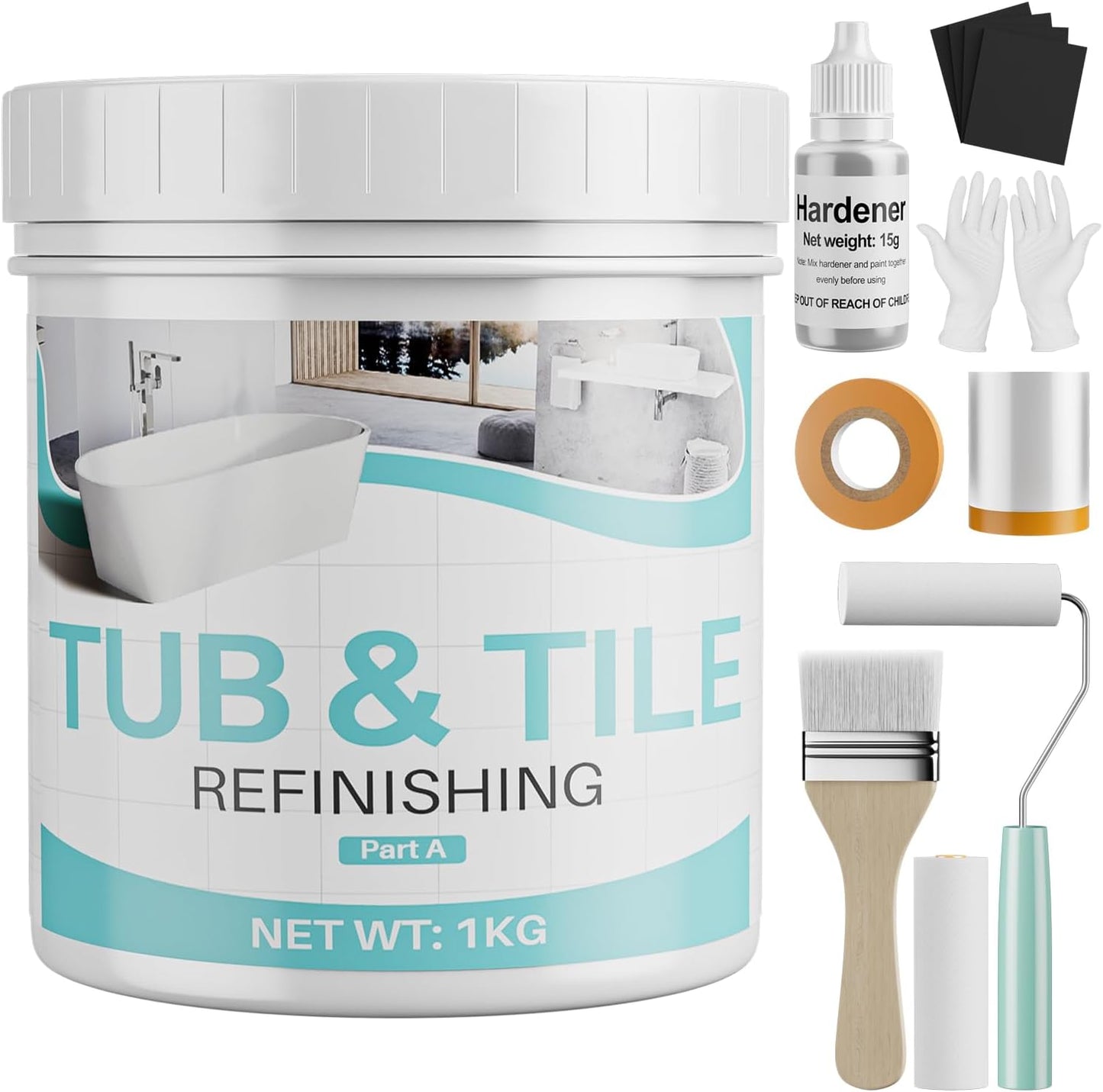 Tile Paint Refinishing Kit for Easy Bathroom and Kitchen Updates