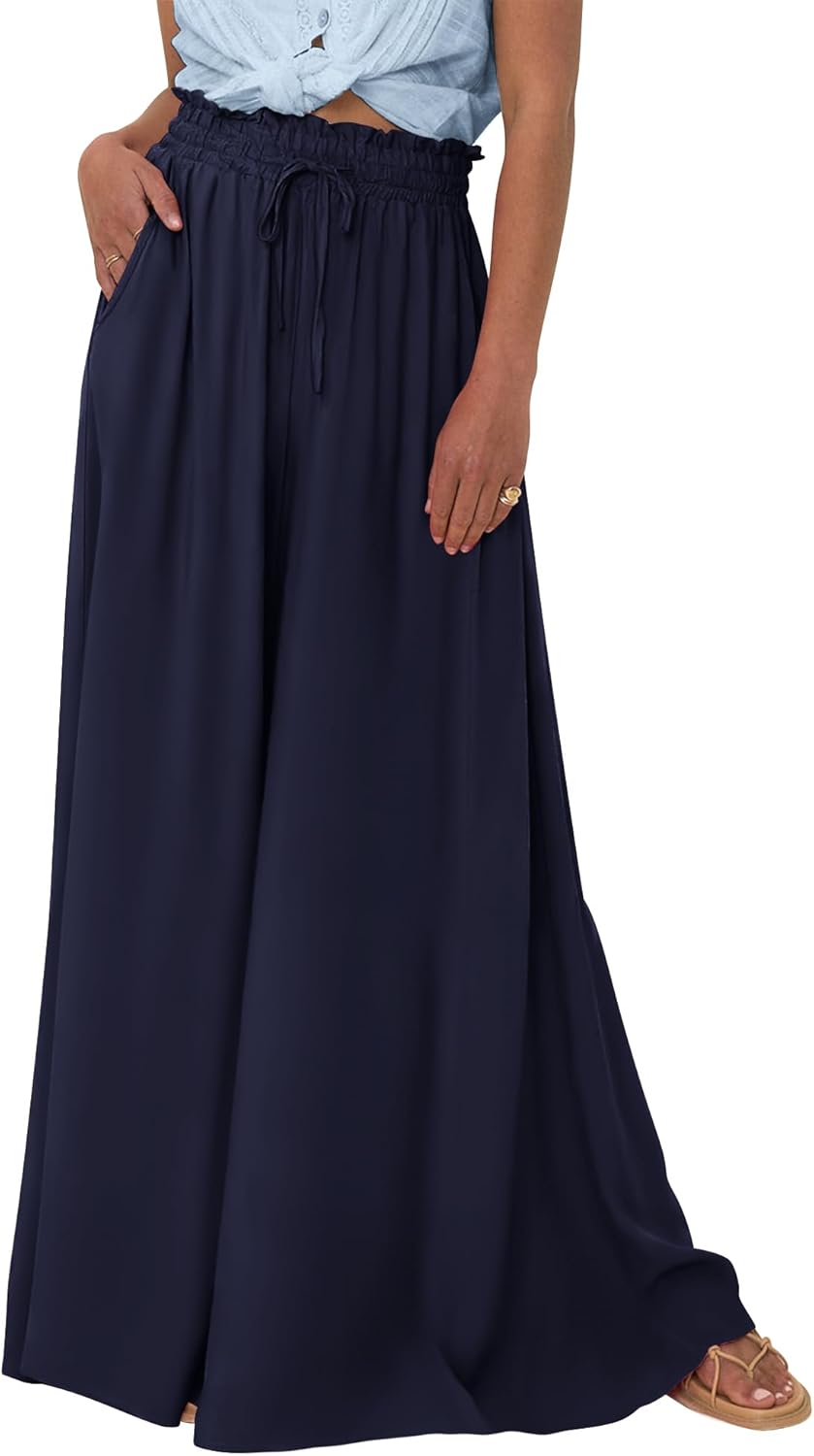 BTFBM Women Casual High Waist Wide Leg Pants for Summer Fun