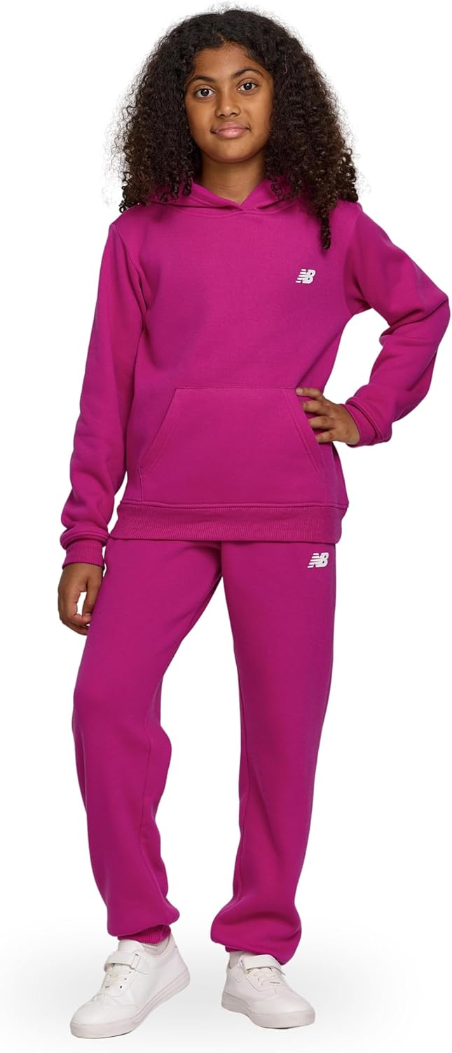 New Balance Girls Athletic 2 Piece Soft Fleece Set for Active Play