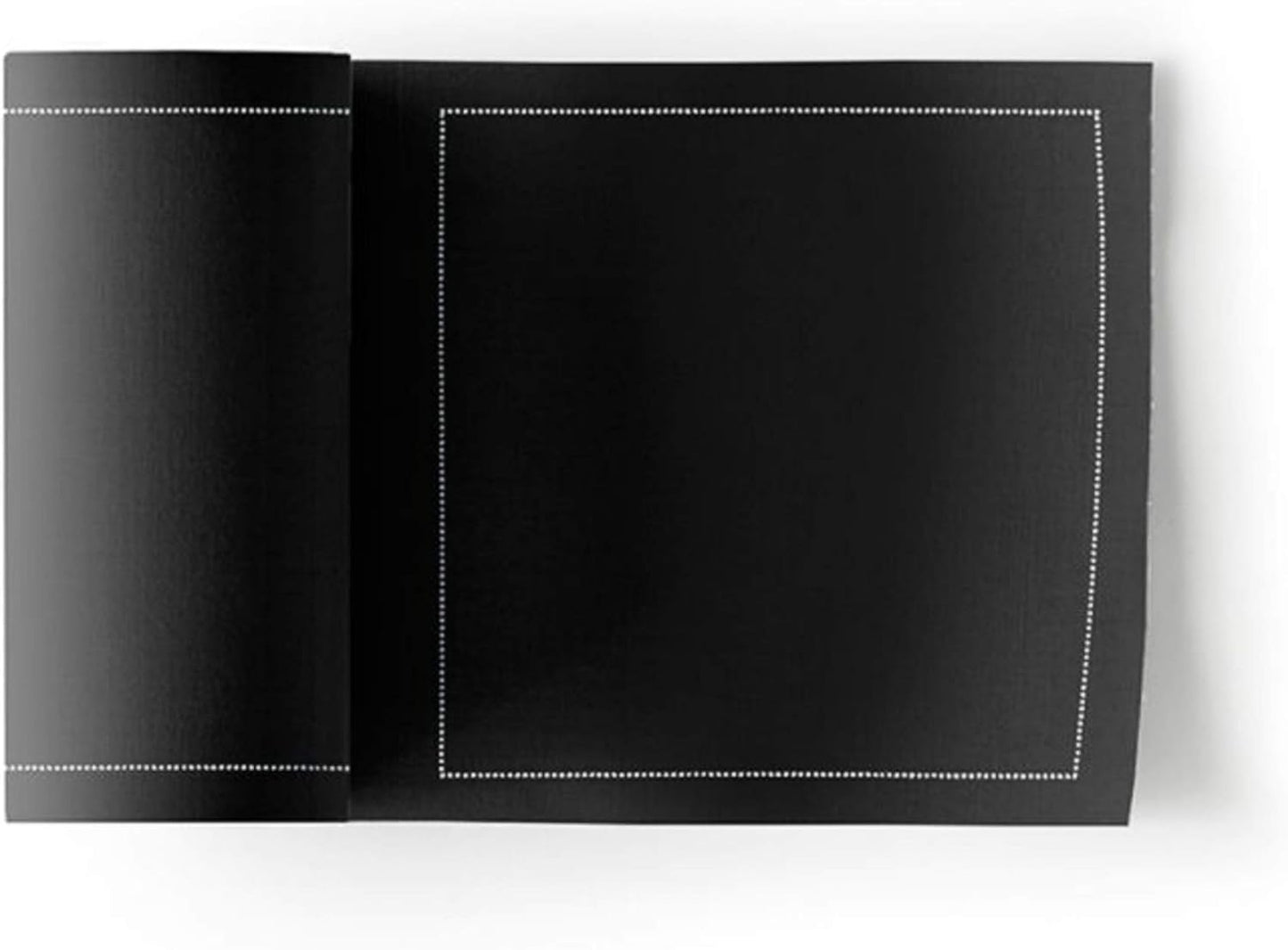 100 Reusable Black Cotton Cocktail Napkins - Eco-Friendly Roll