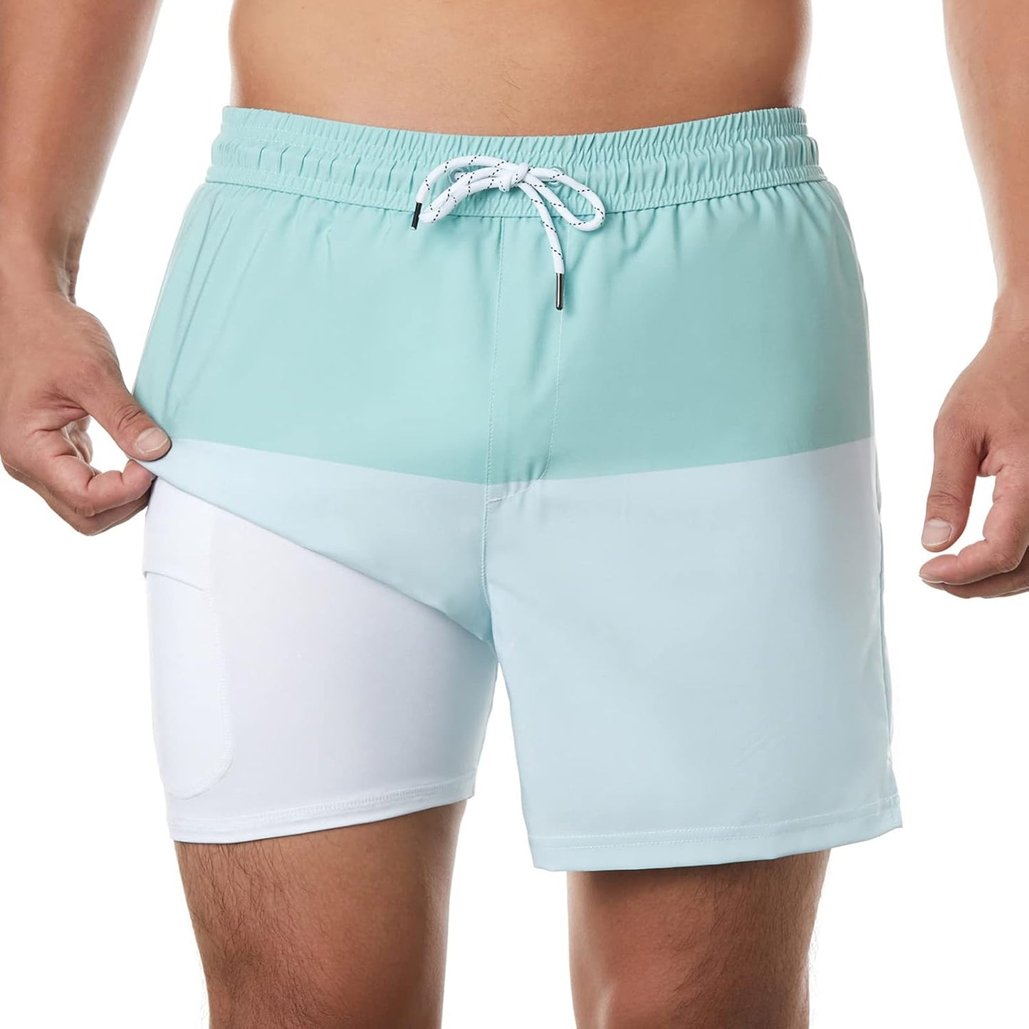 BRISIRA Mens Swim Trunks Quick Dry 5 inch Inseam Beach Shorts