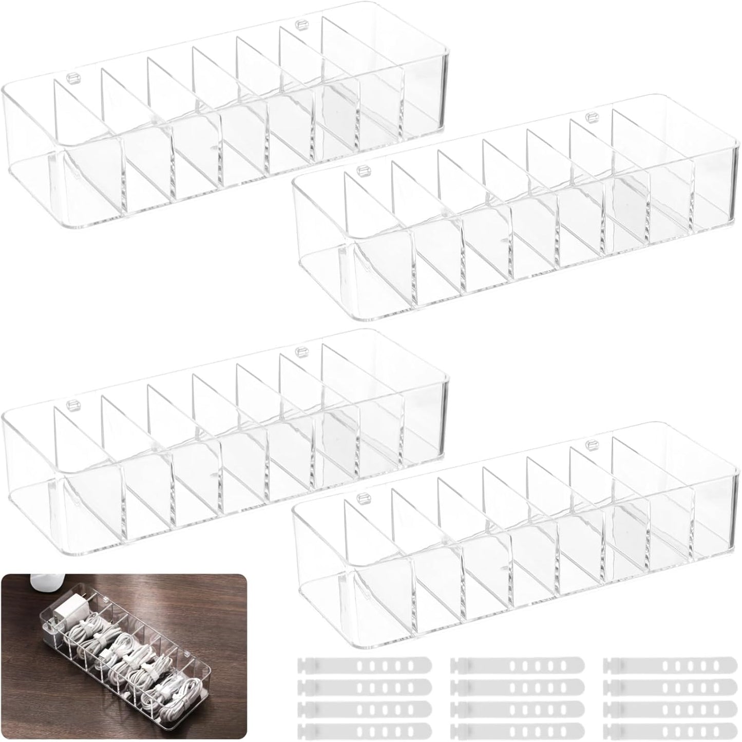 Clear Cable Organizer Box - Tidy Cords with Ease!
